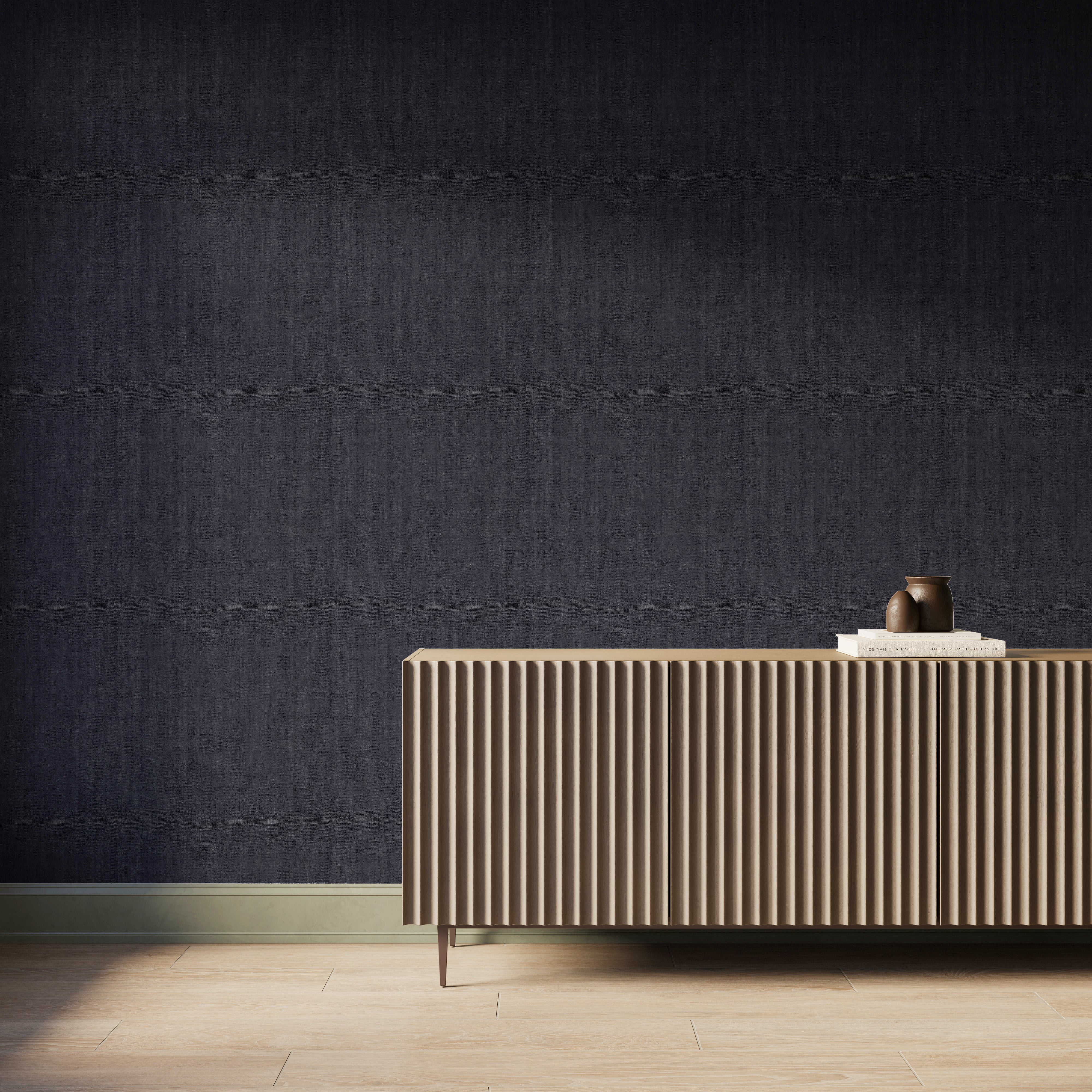 Litchfield Wallpaper in Charcoal, 52" x 132"