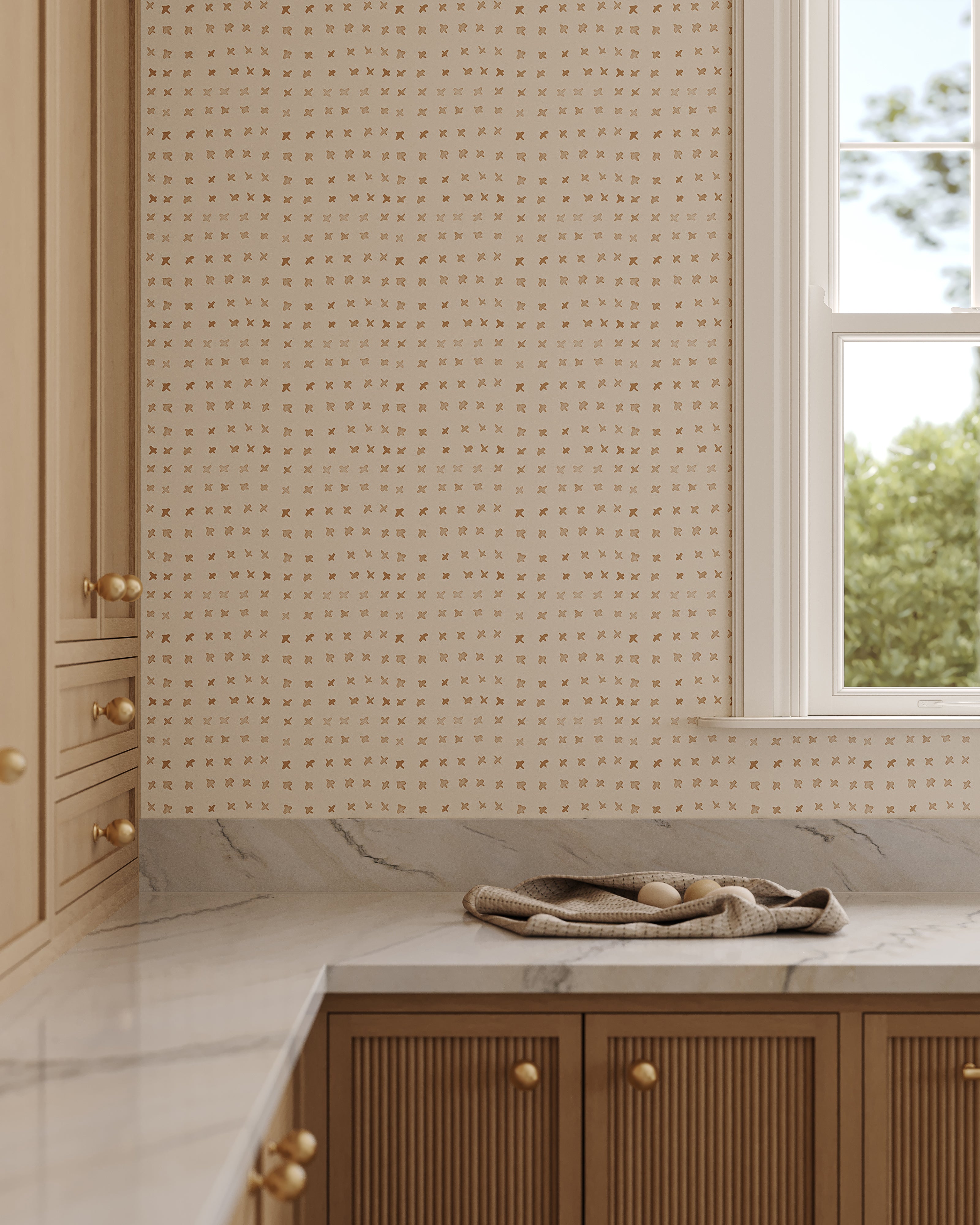 Somerset Wallpaper in Tan I, 52" x 132"