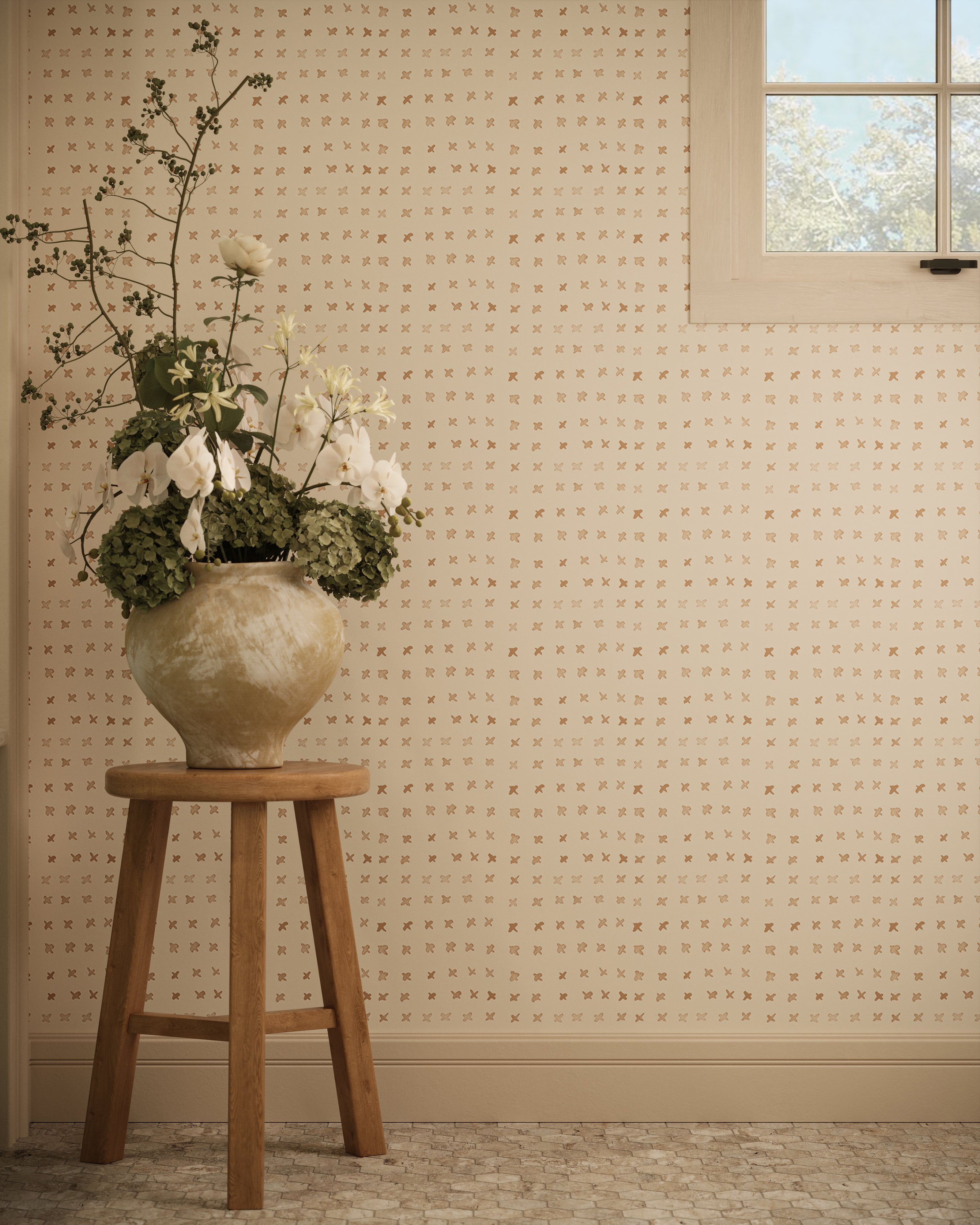 Somerset Wallpaper in Tan I, 52" x 132"