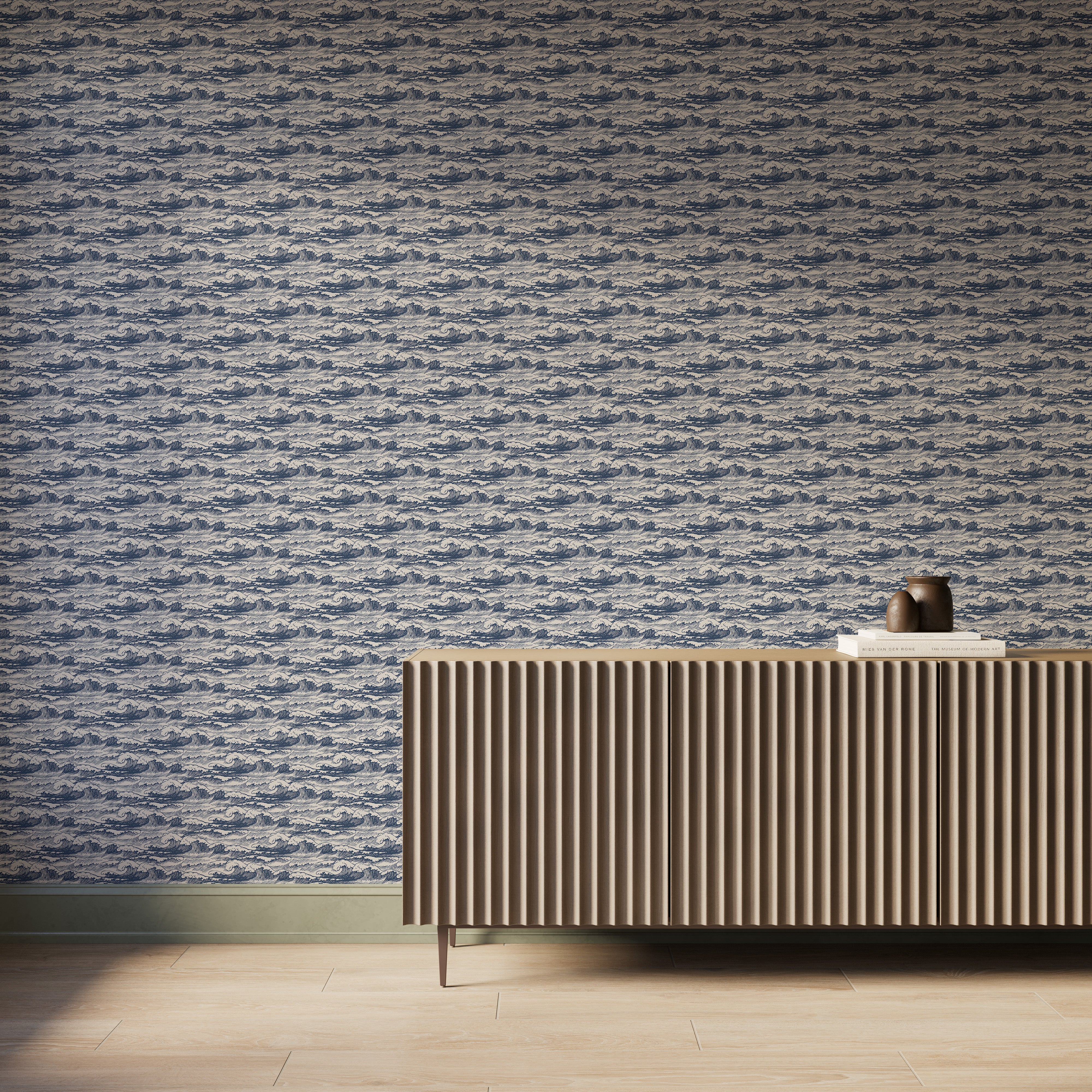 Newport Wallpaper in Navy II, 52" x 132"
