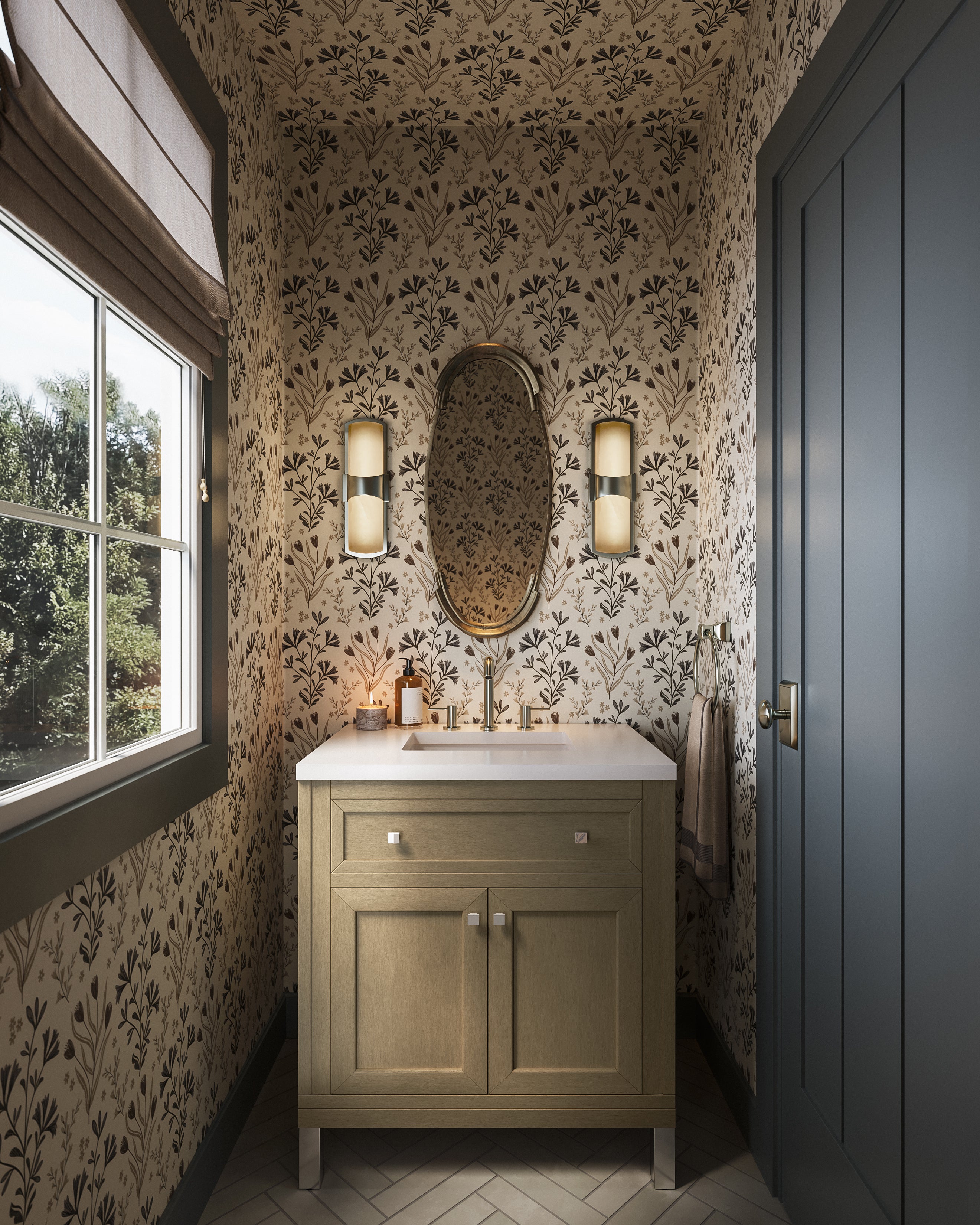 Elvynne Mirror in Antique Silver