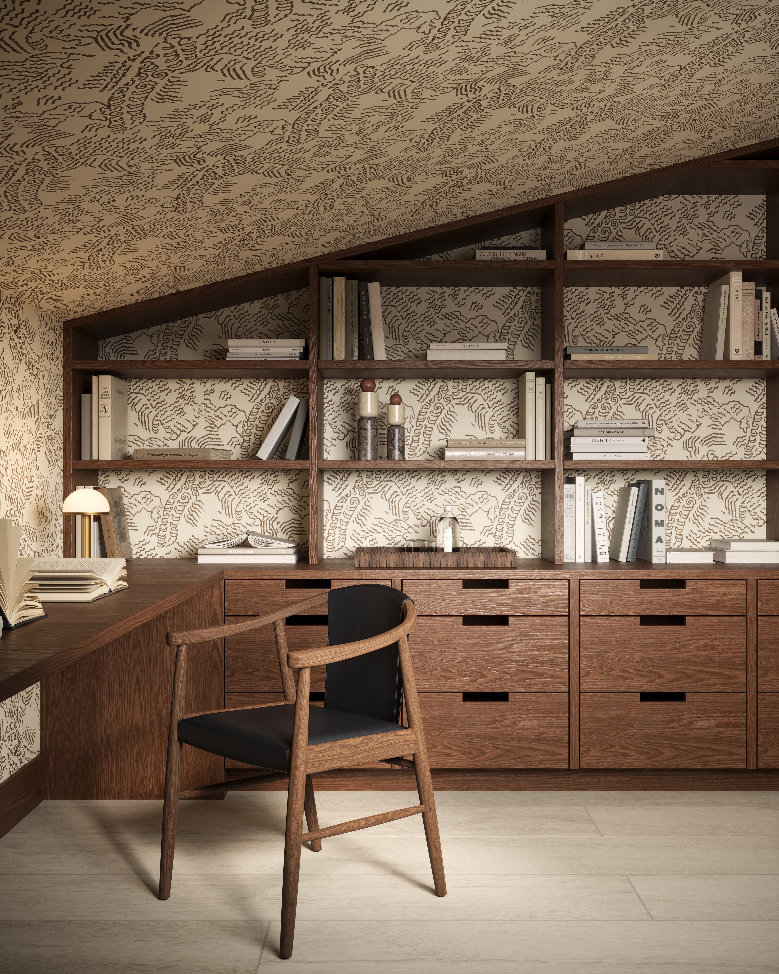 Plateau Wallpaper in Taupe II, 52" x 132"