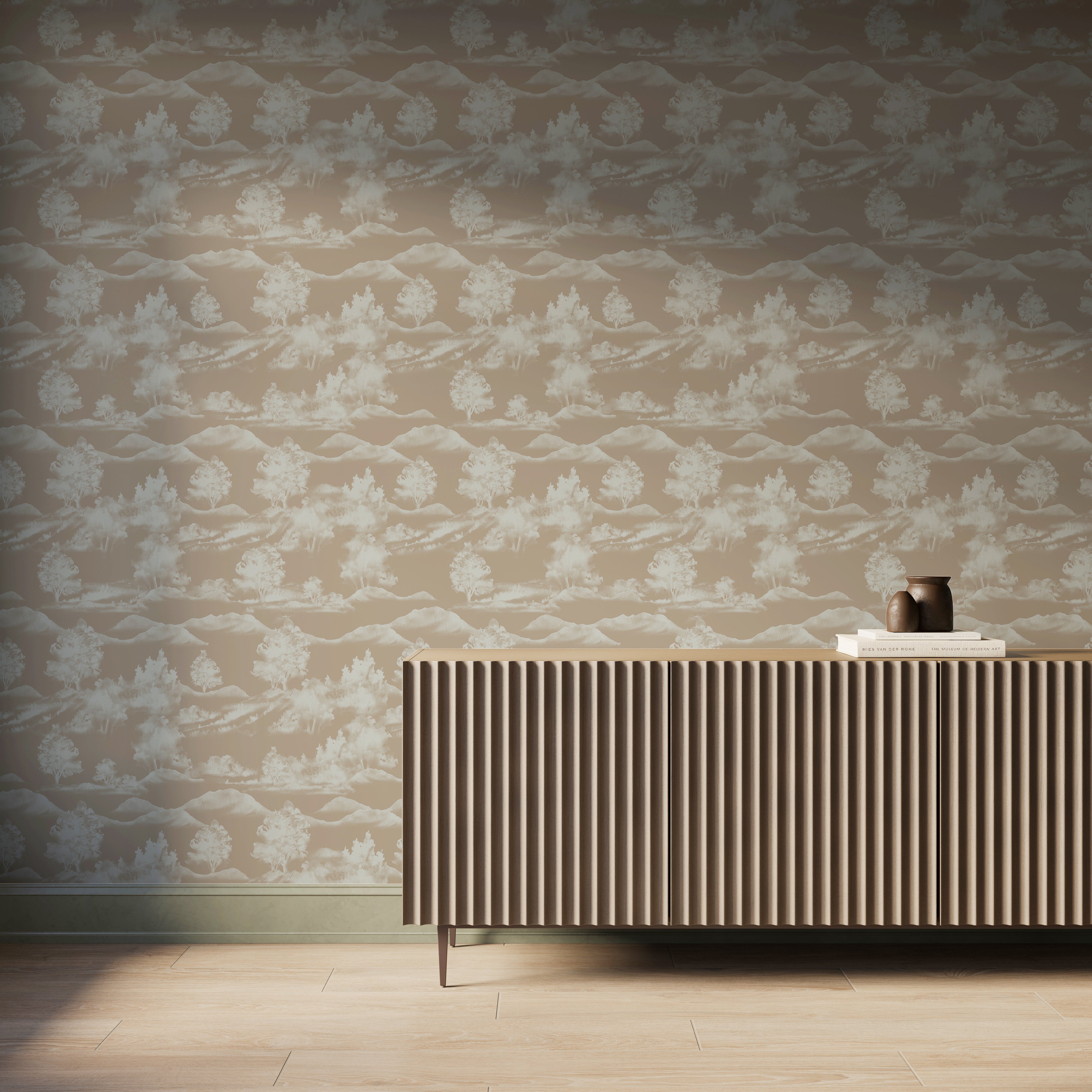 Downland Wallpaper in Tan I, 52" x 132"
