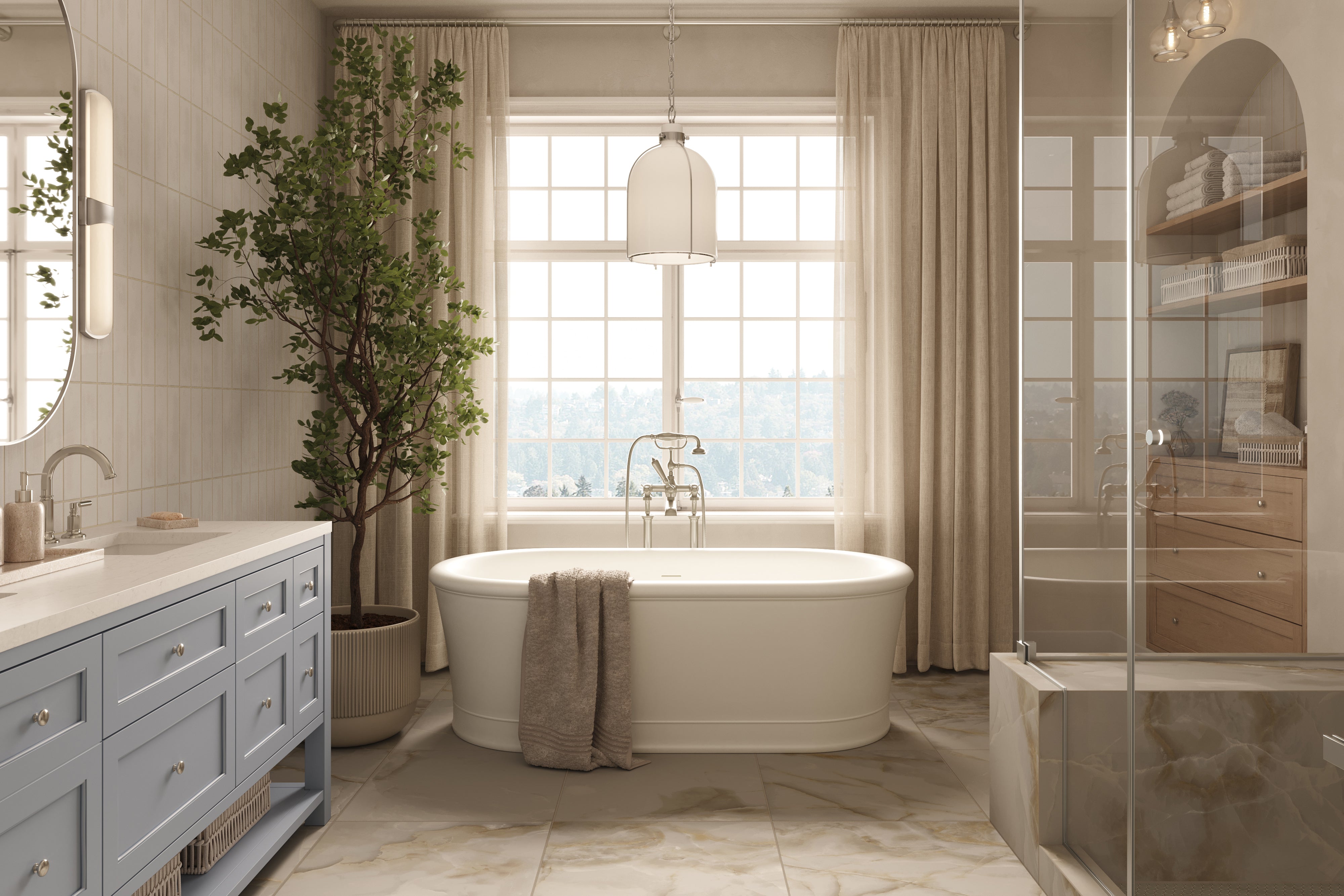 デペトリロ　48 Astrid 24x48 Matte Porcelain Tile in Oyster