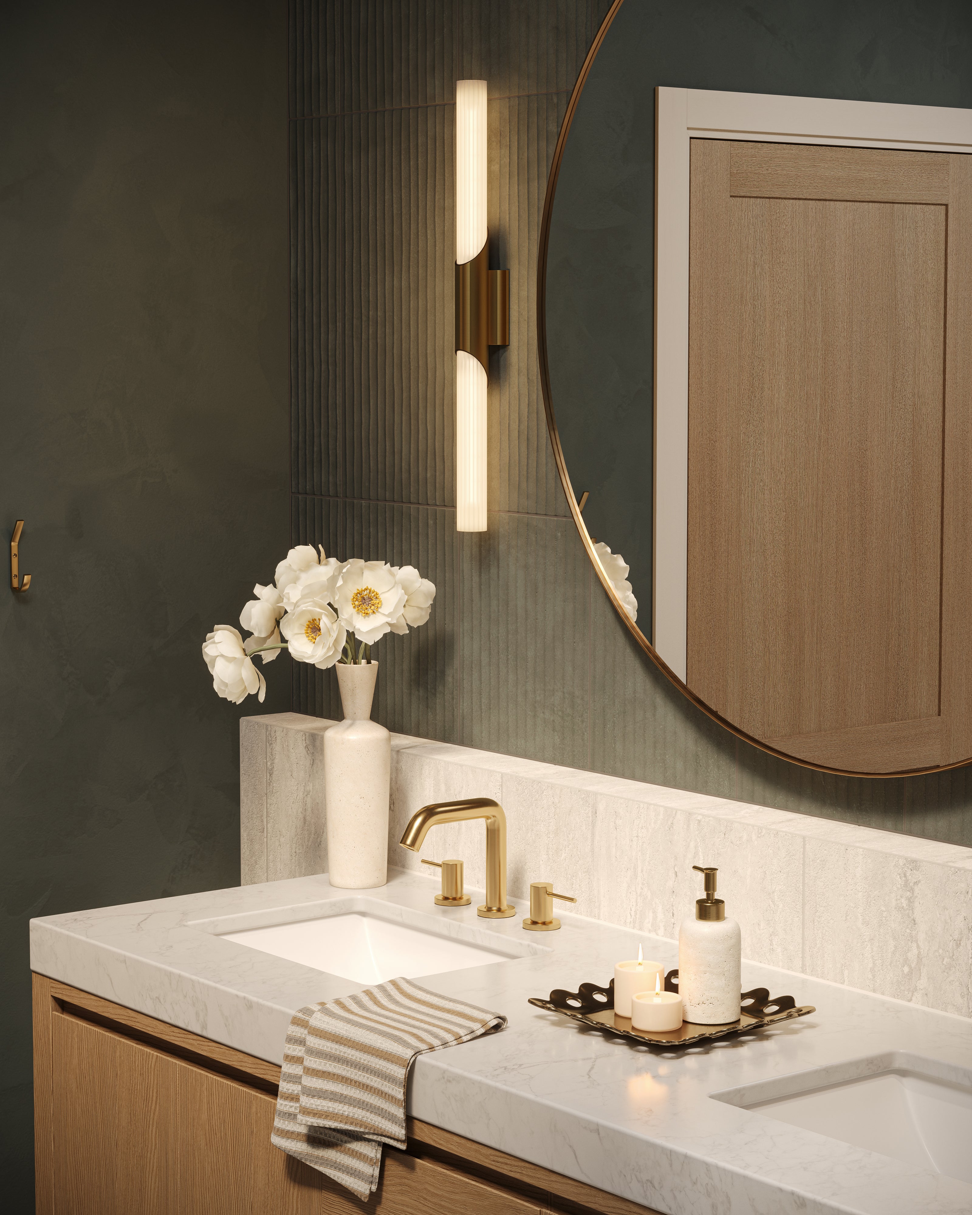 Kai 12 x 24 Fluted Matte Porcelain Tile in Marine