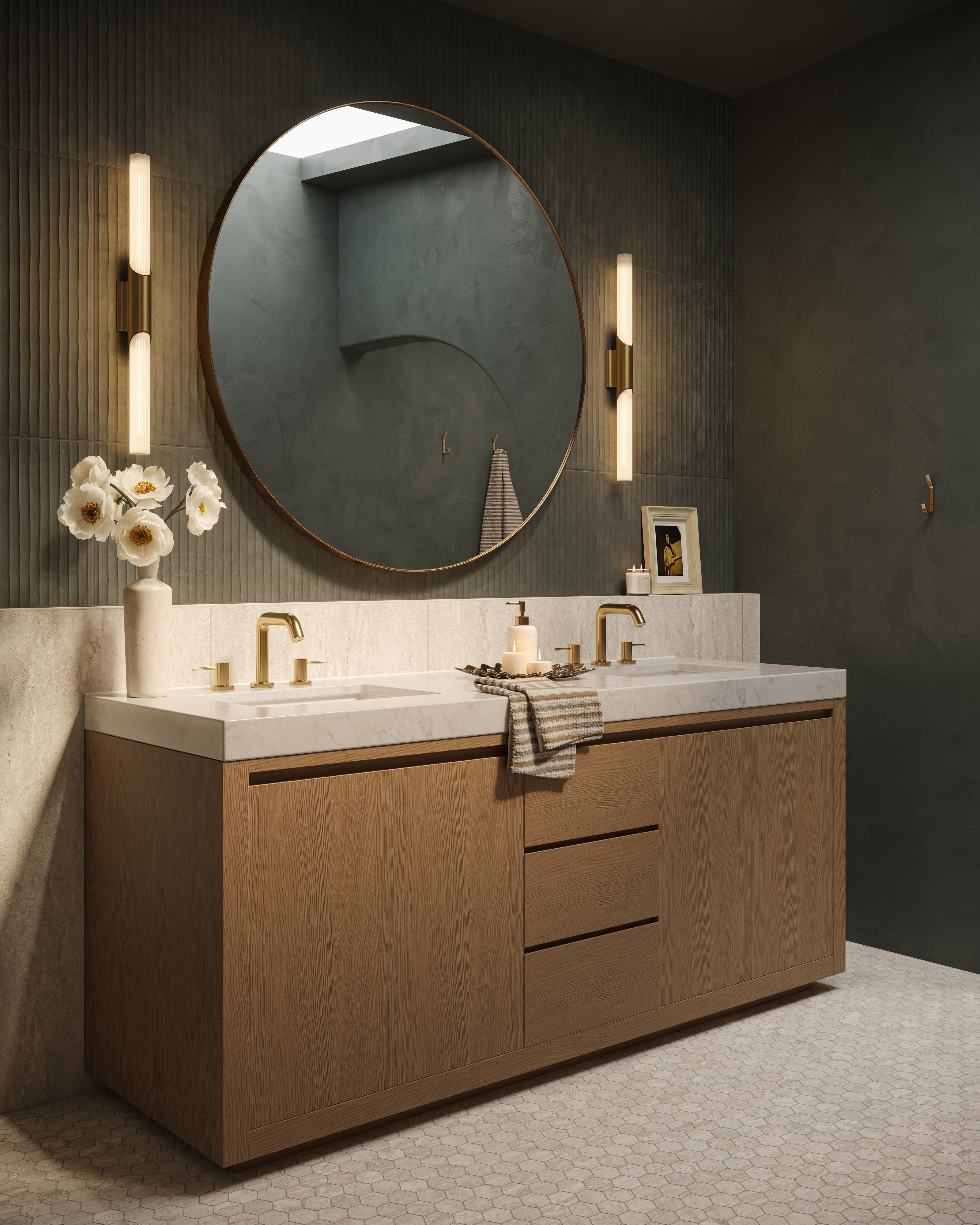 Roderick 26" Wall Sconce in Aged Brass
