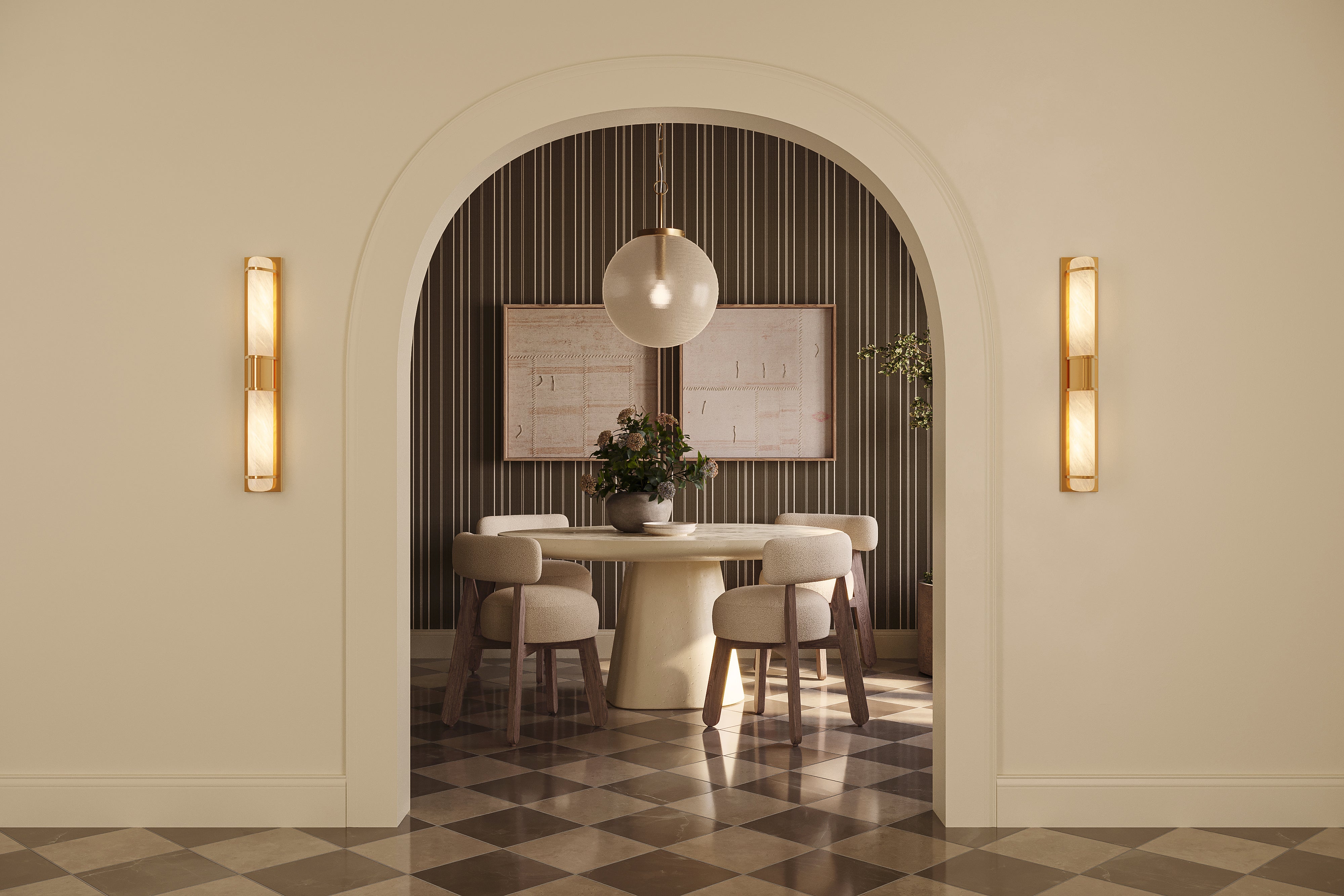 Windsor Wallpaper in Olive I, 52" x 132"
