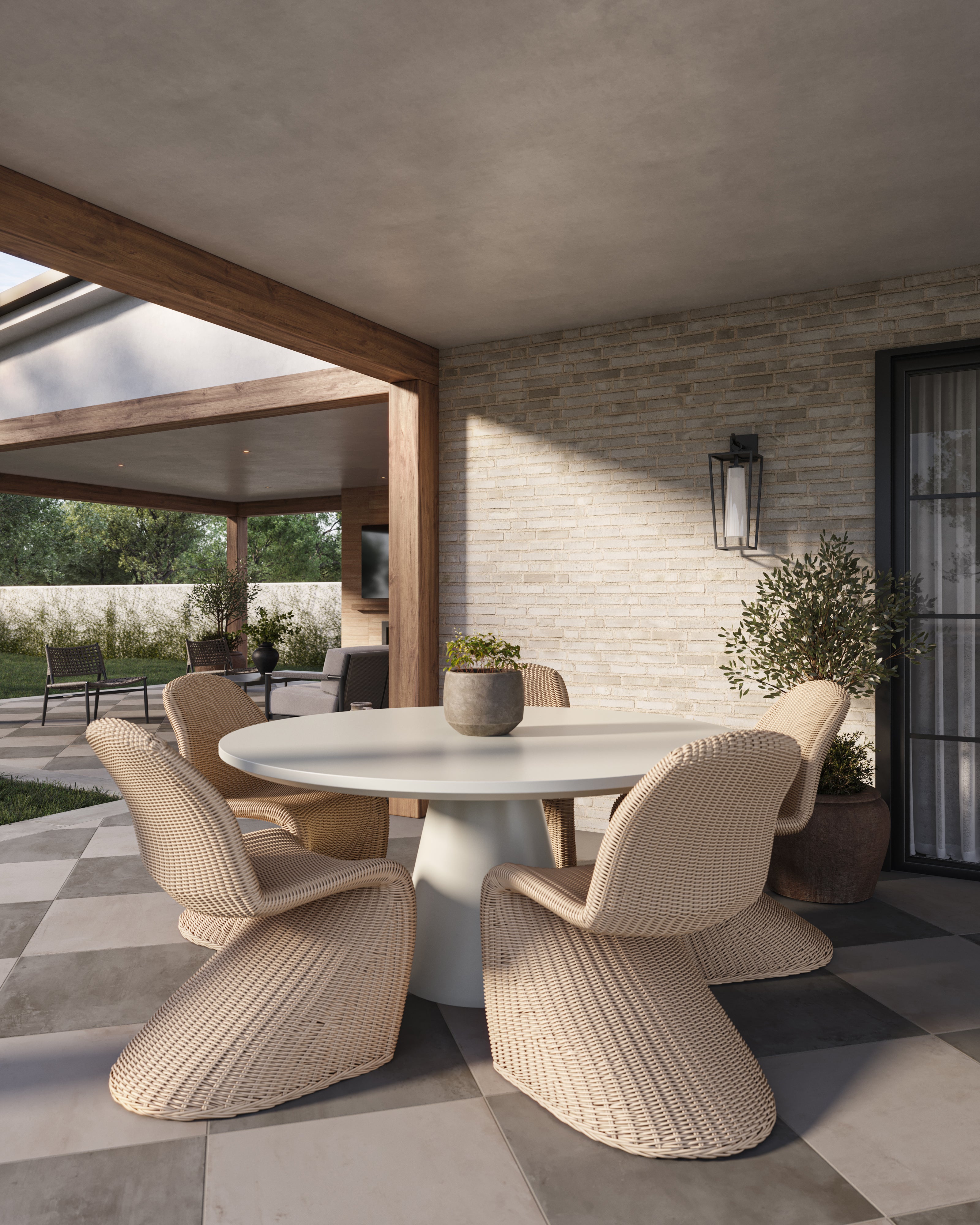Calandor Outdoor Dining Chair in Vintage White