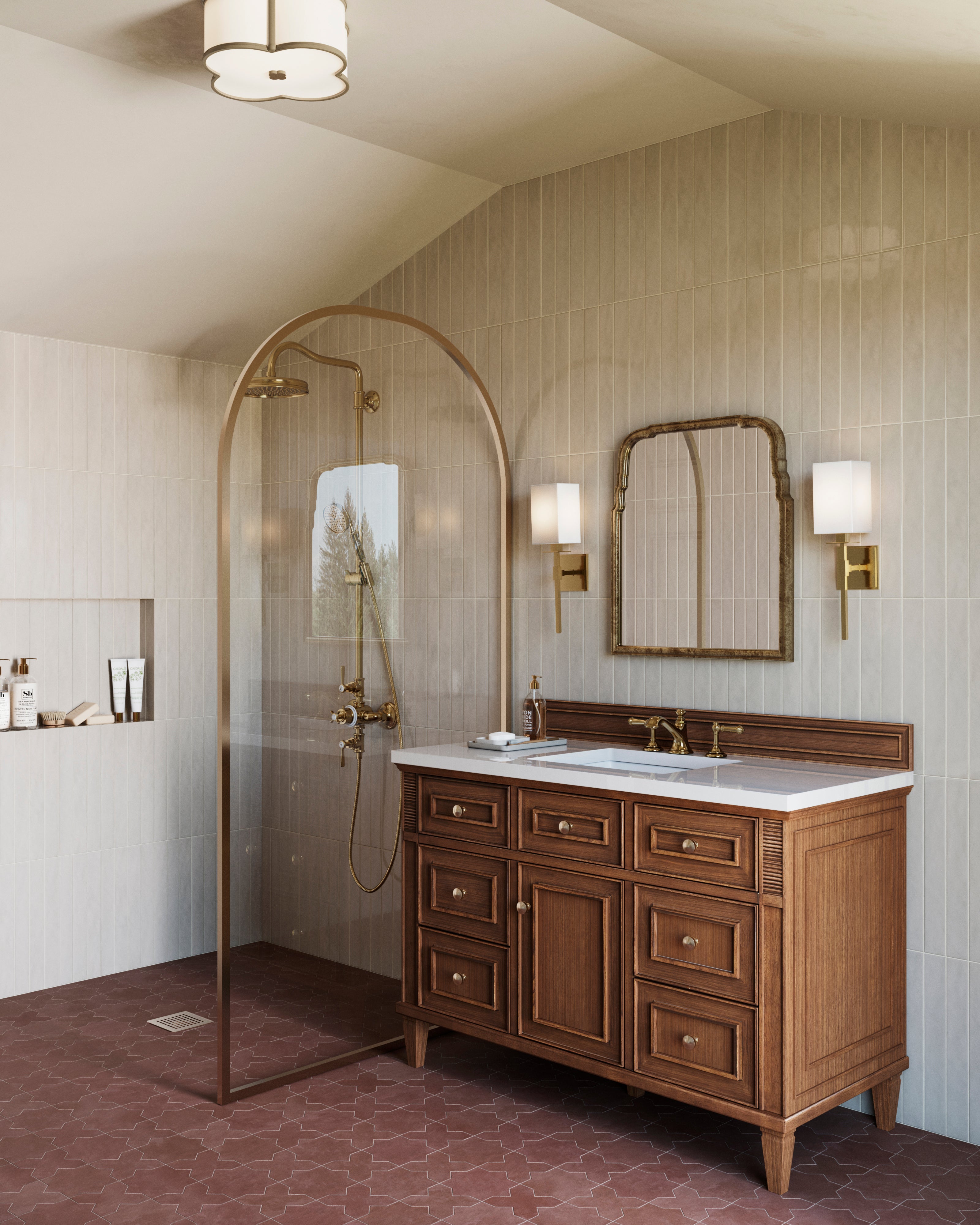 Remi 2x17 Glossy Ceramic Tile in Oat