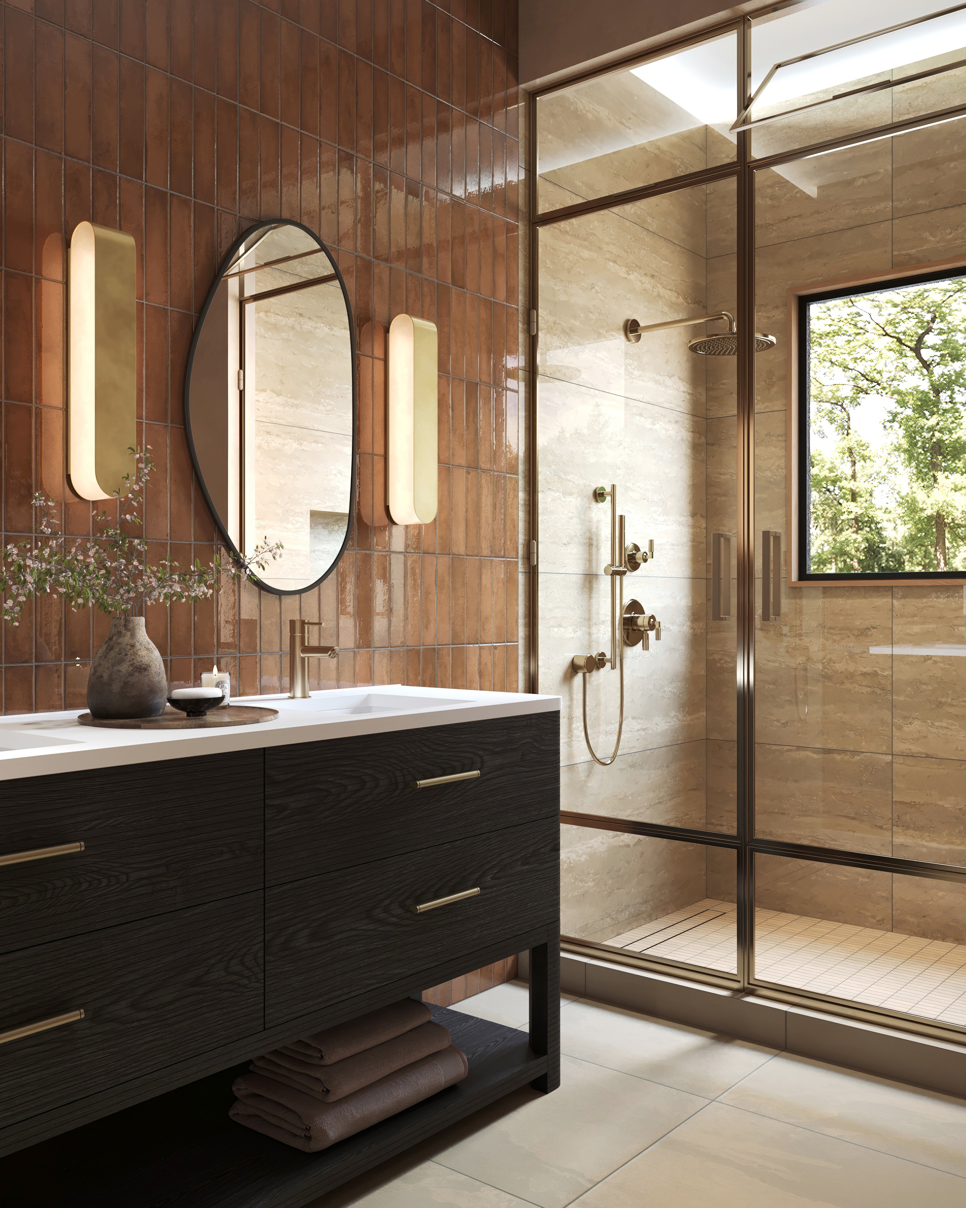 Marlow 24x48 Polished Porcelain Tile in Navona