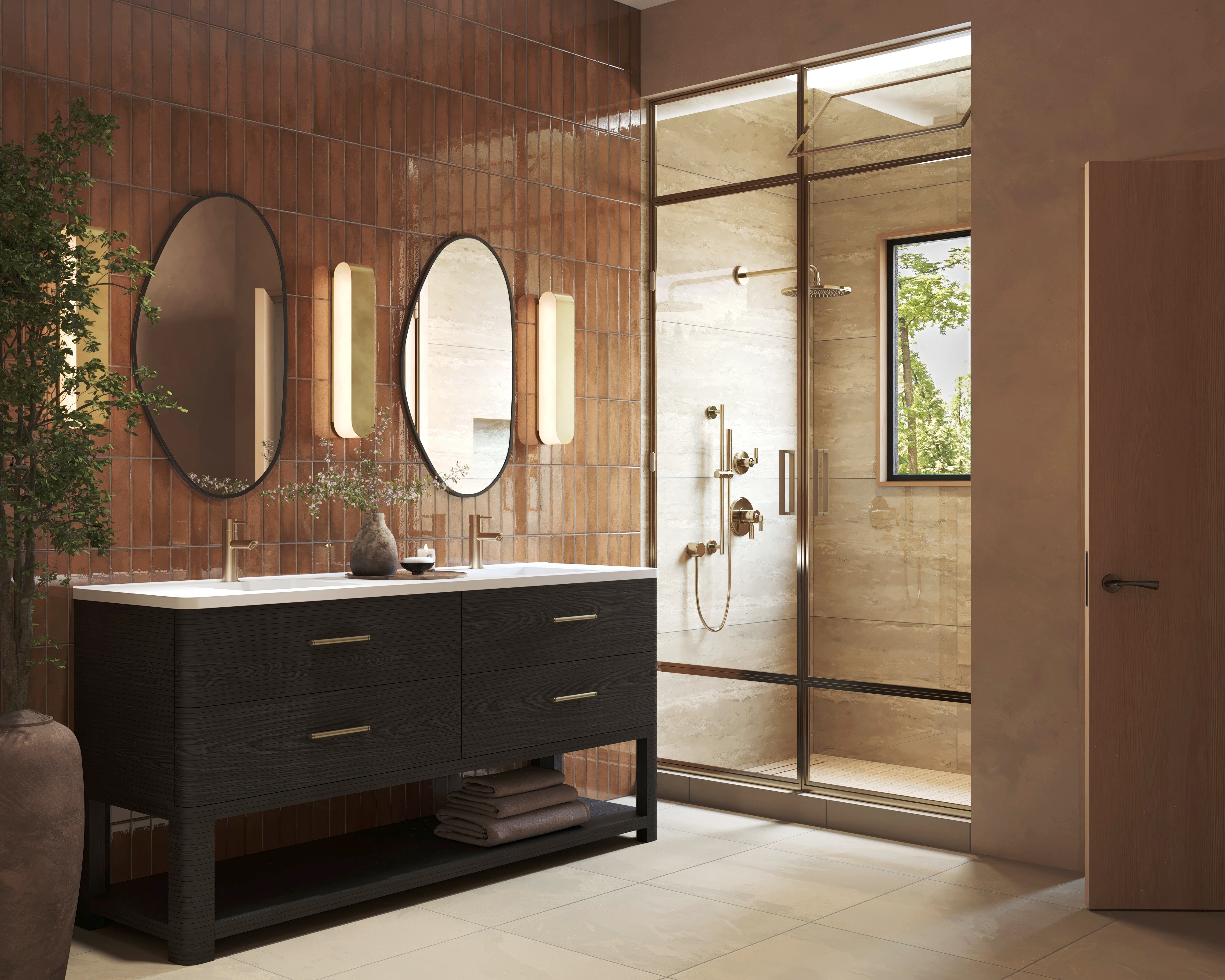 Mara 2x10 Glossy Ceramic Tile in Cinnamon