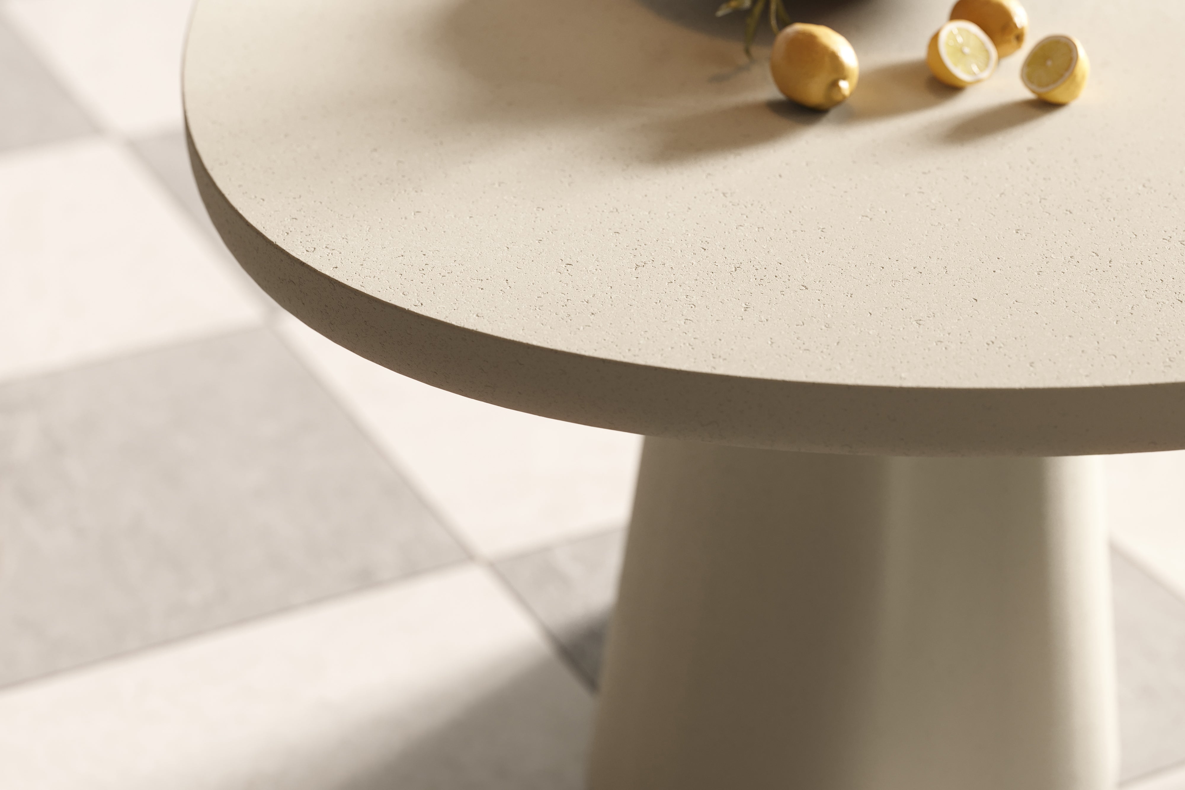Selena 55" Outdoor Dining Table in Cream