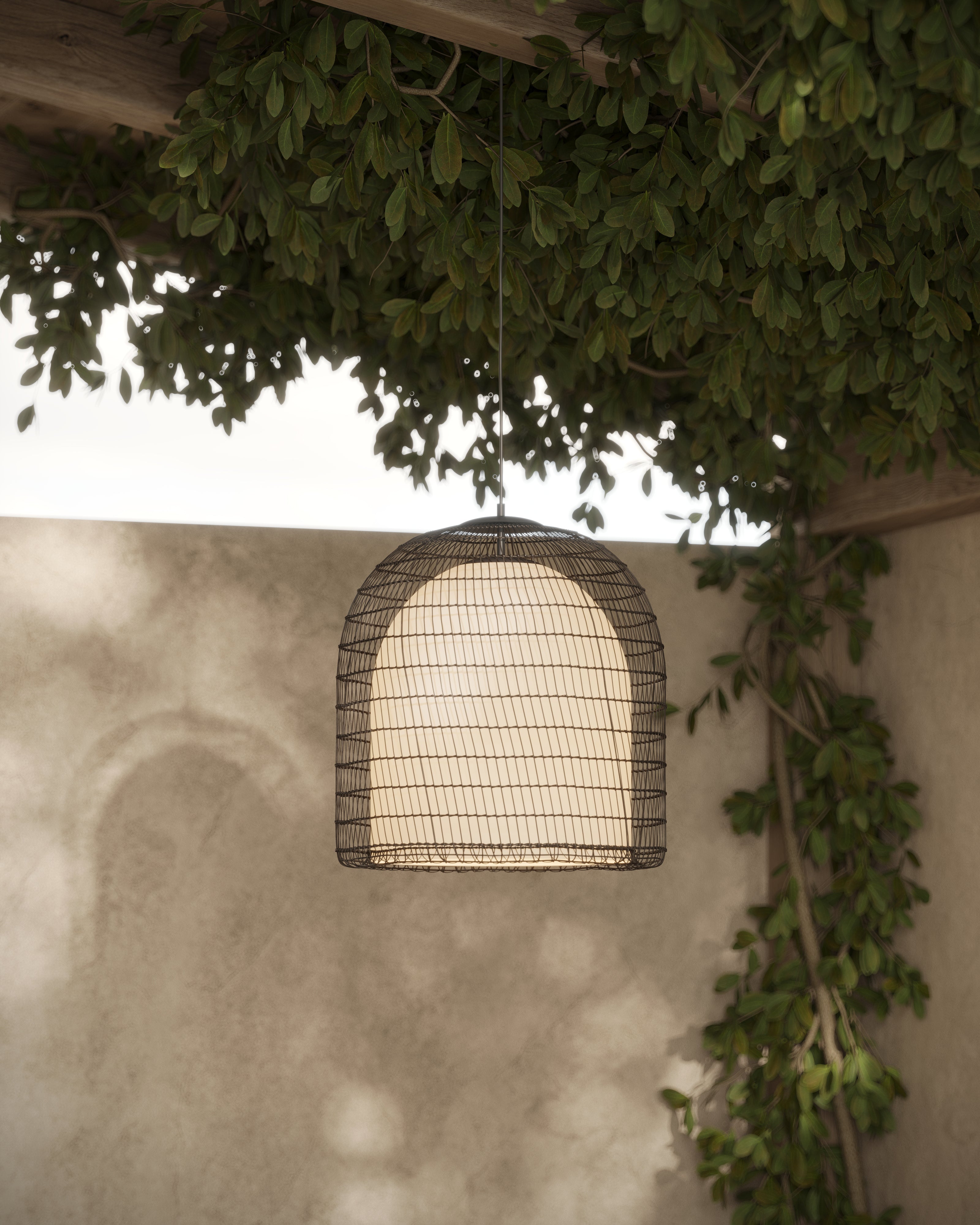 Finch 20" 1 Light Pendant in Matte Black/Opal Glass