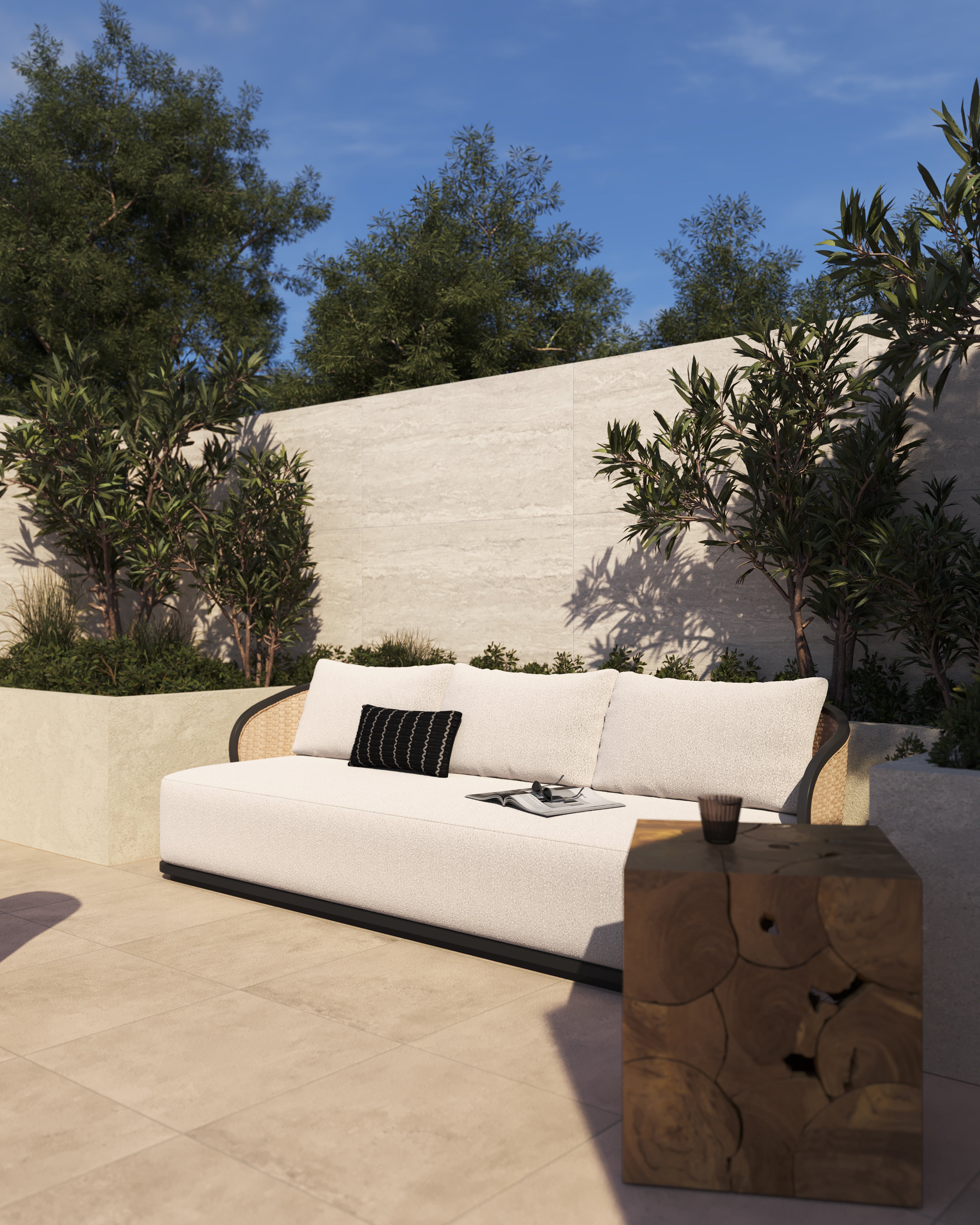 Sabine Outdoor Sofa in Cream