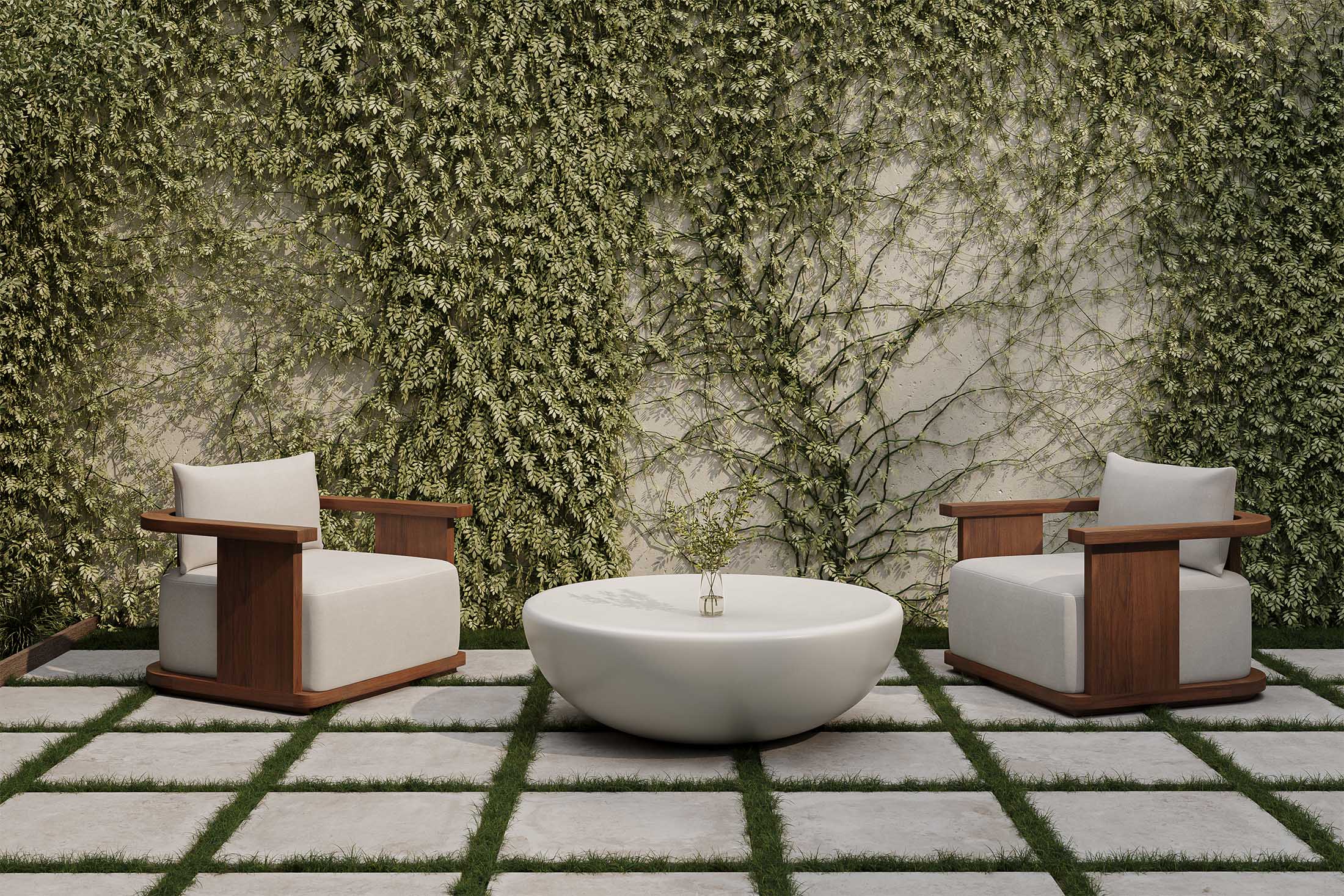Alina Outdoor Coffee Table in White