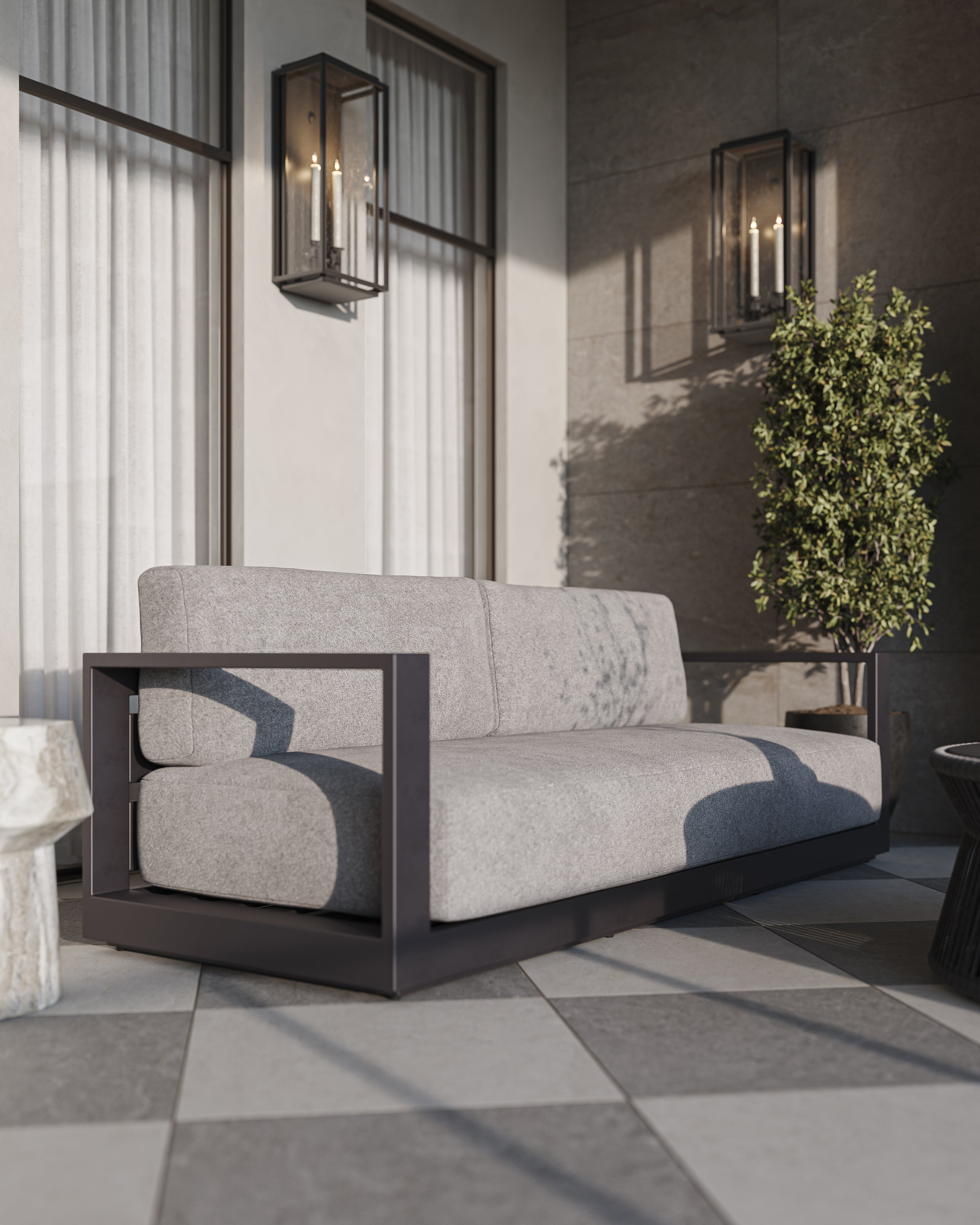 Noa Outdoor Sofa in Grey