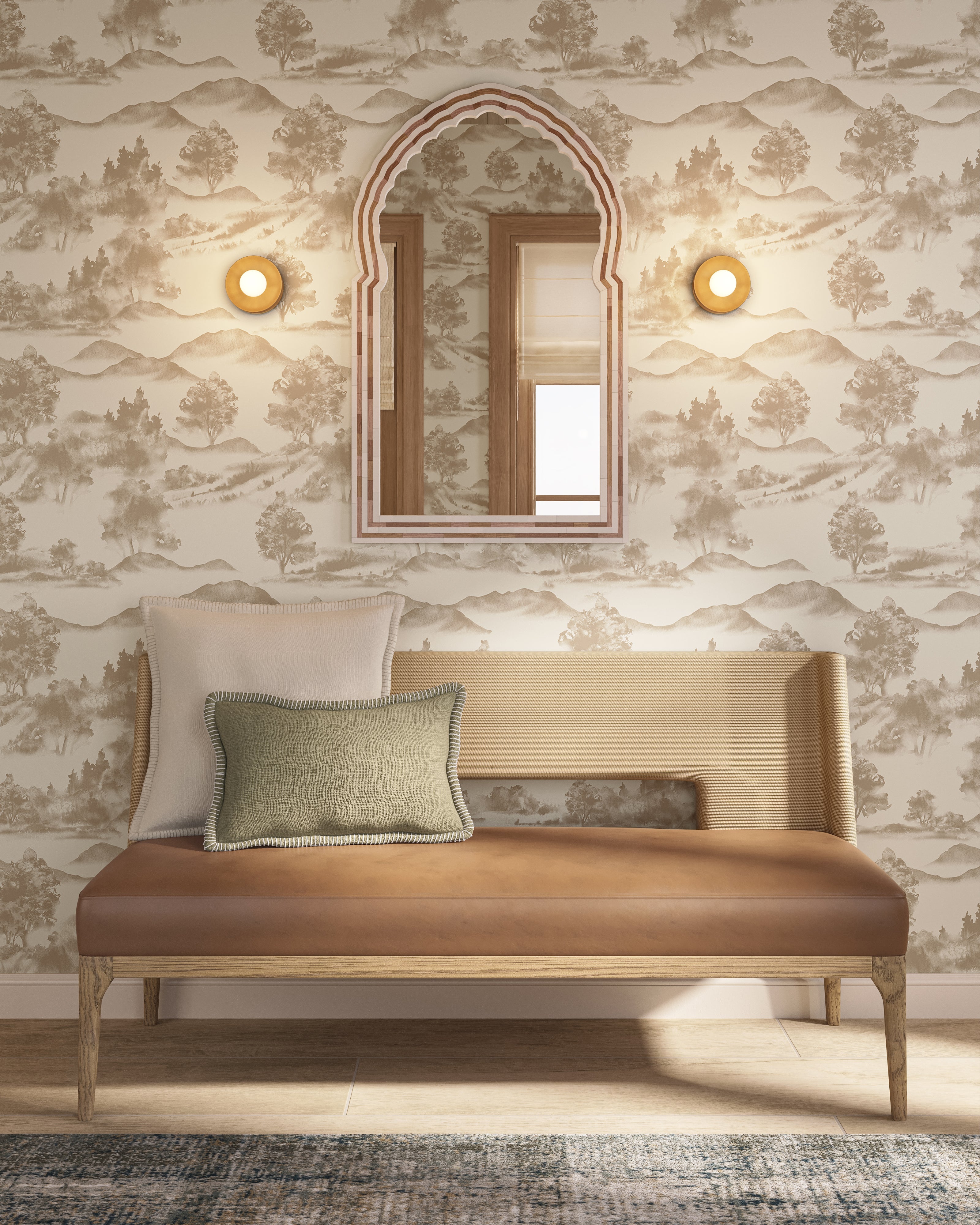 Corvello Banquette in Brown