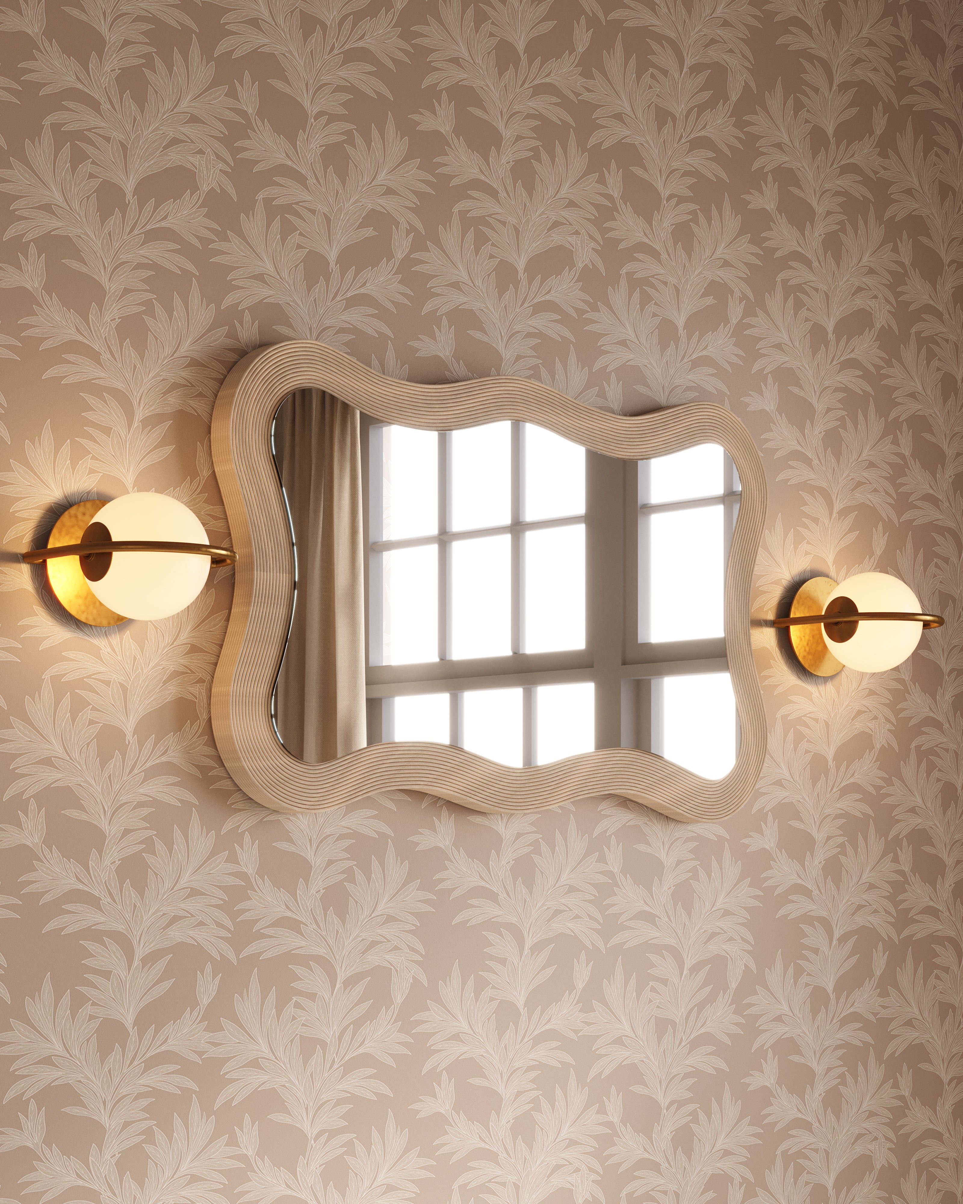 Evella Mirror in Cream