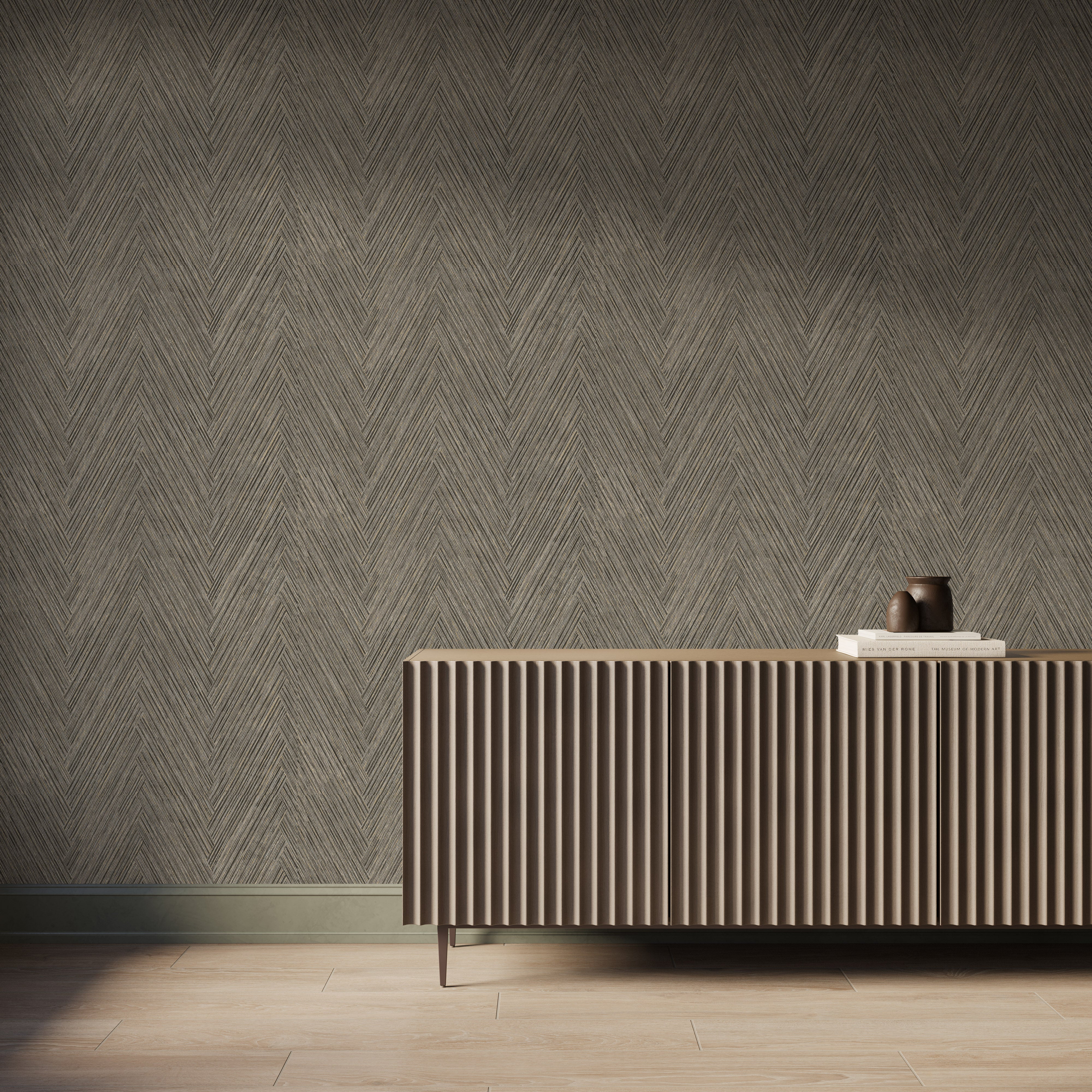 Hatherley Wallpaper in Charcoal