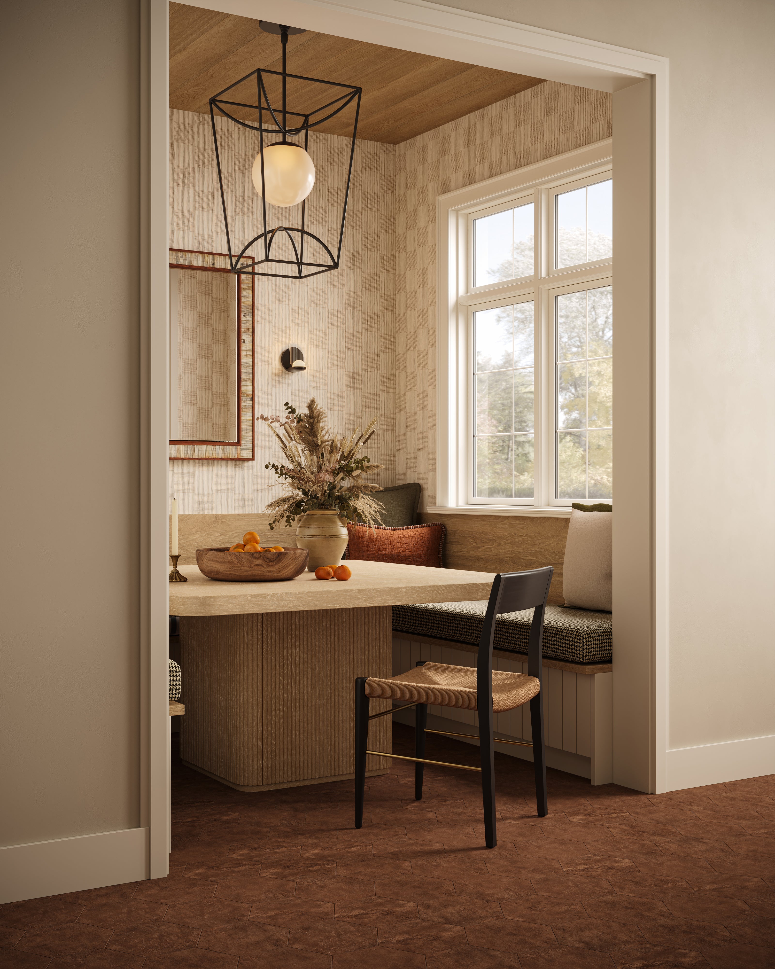 Essex Wallpaper in Terracotta II, 52" x 132"