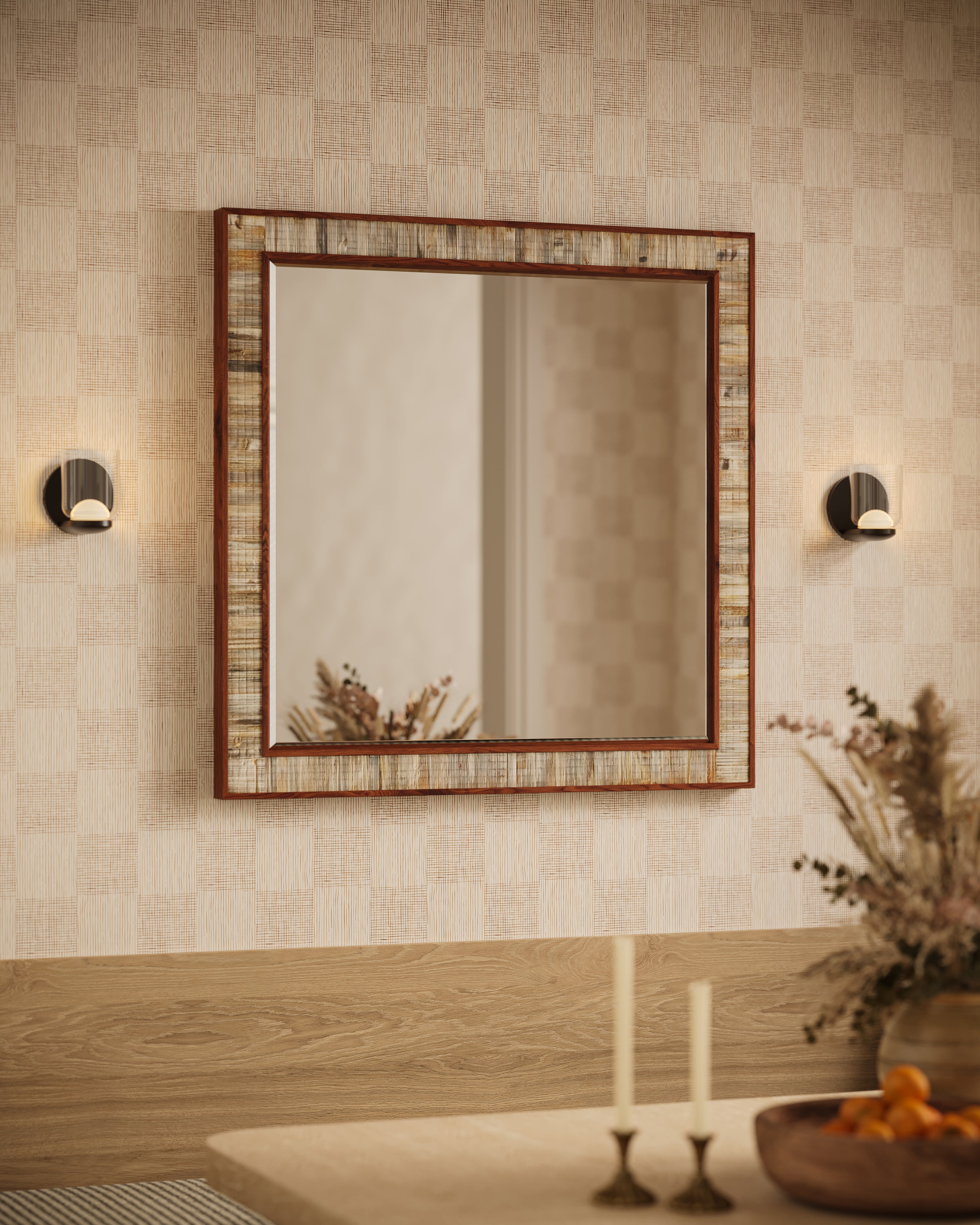 Essex Wallpaper in Terracotta II, 52" x 132"