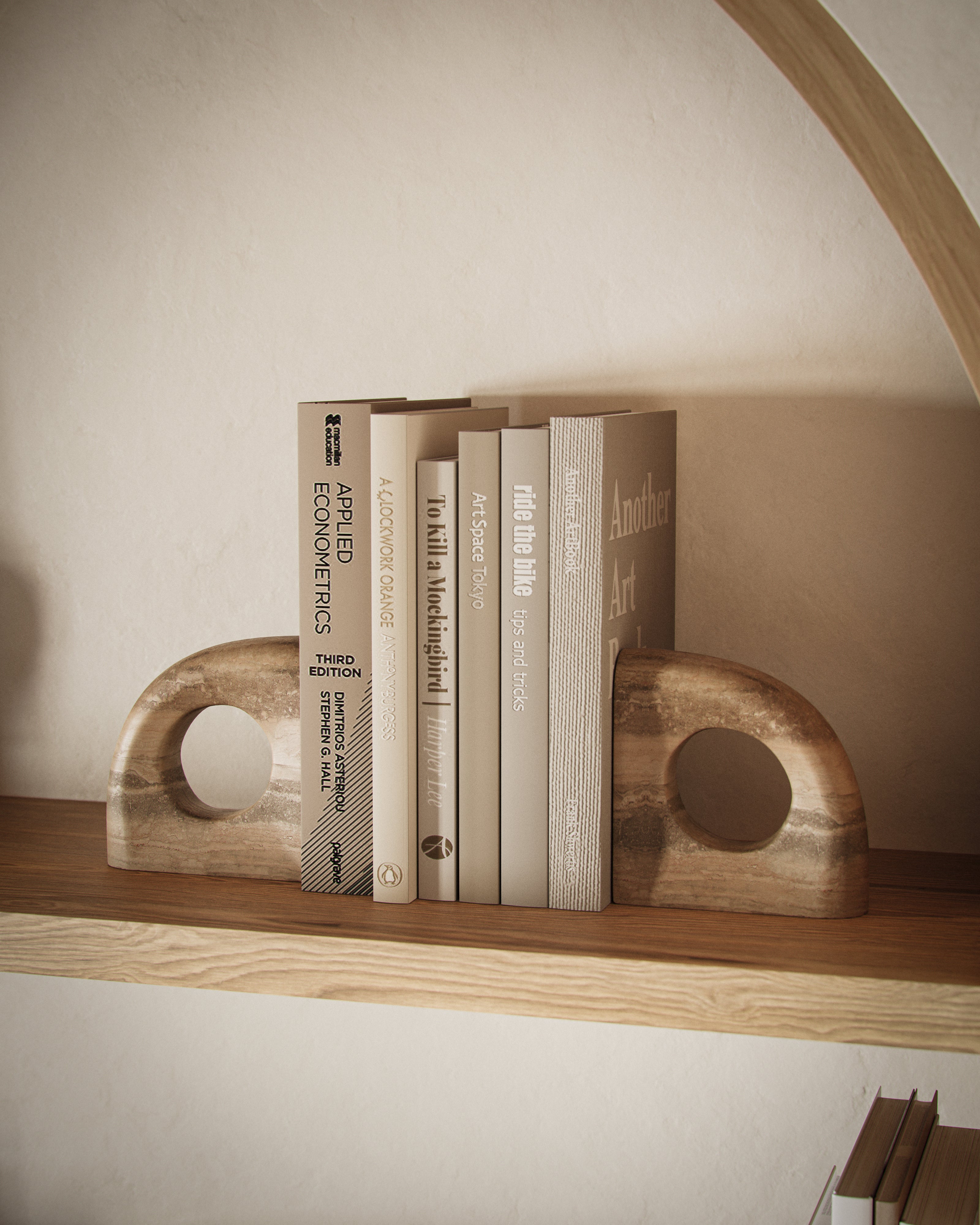 Corbett Travertine Bookend Set