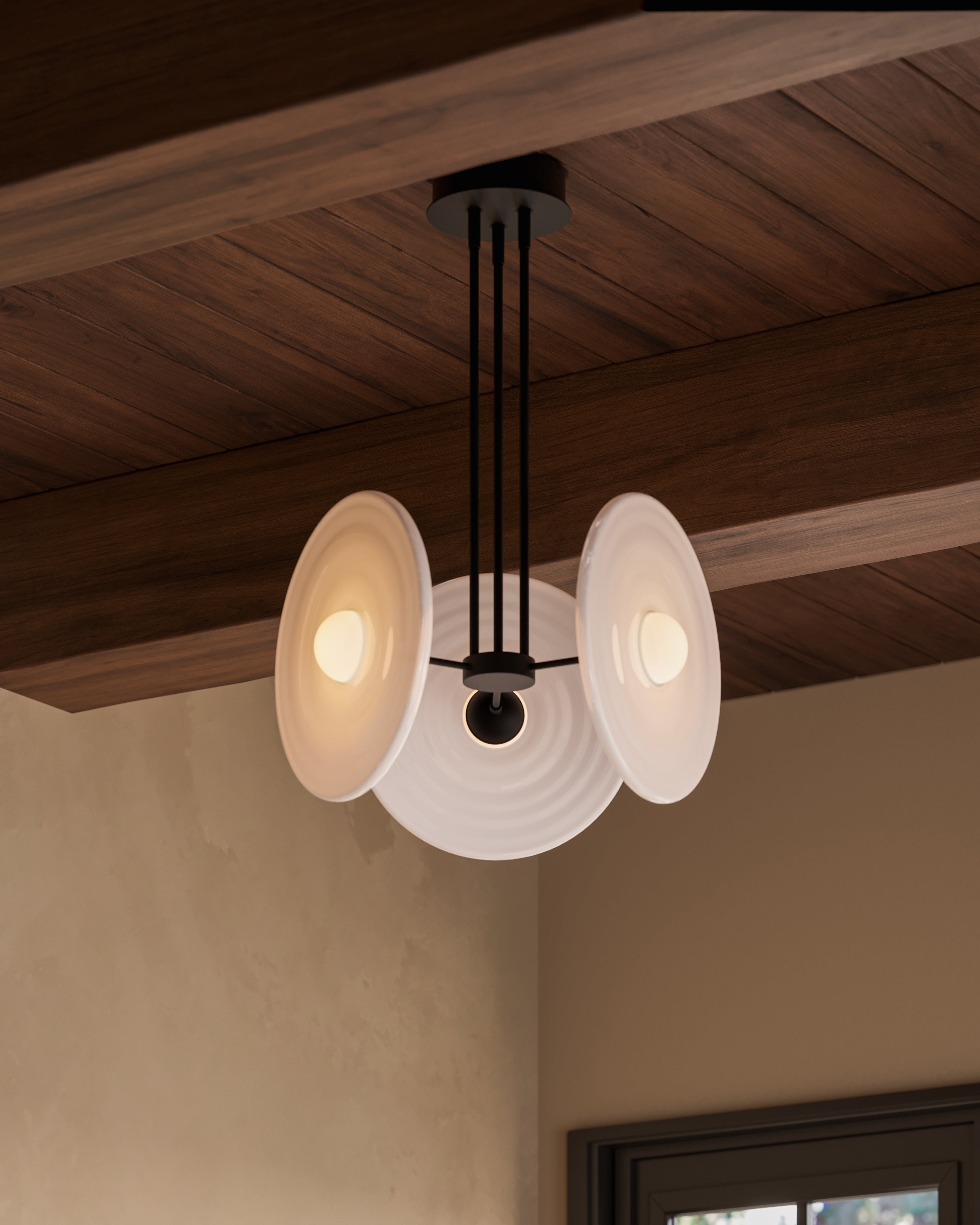 Lumira 18" LED Pendant in Urban Bronze/Glossy Opal