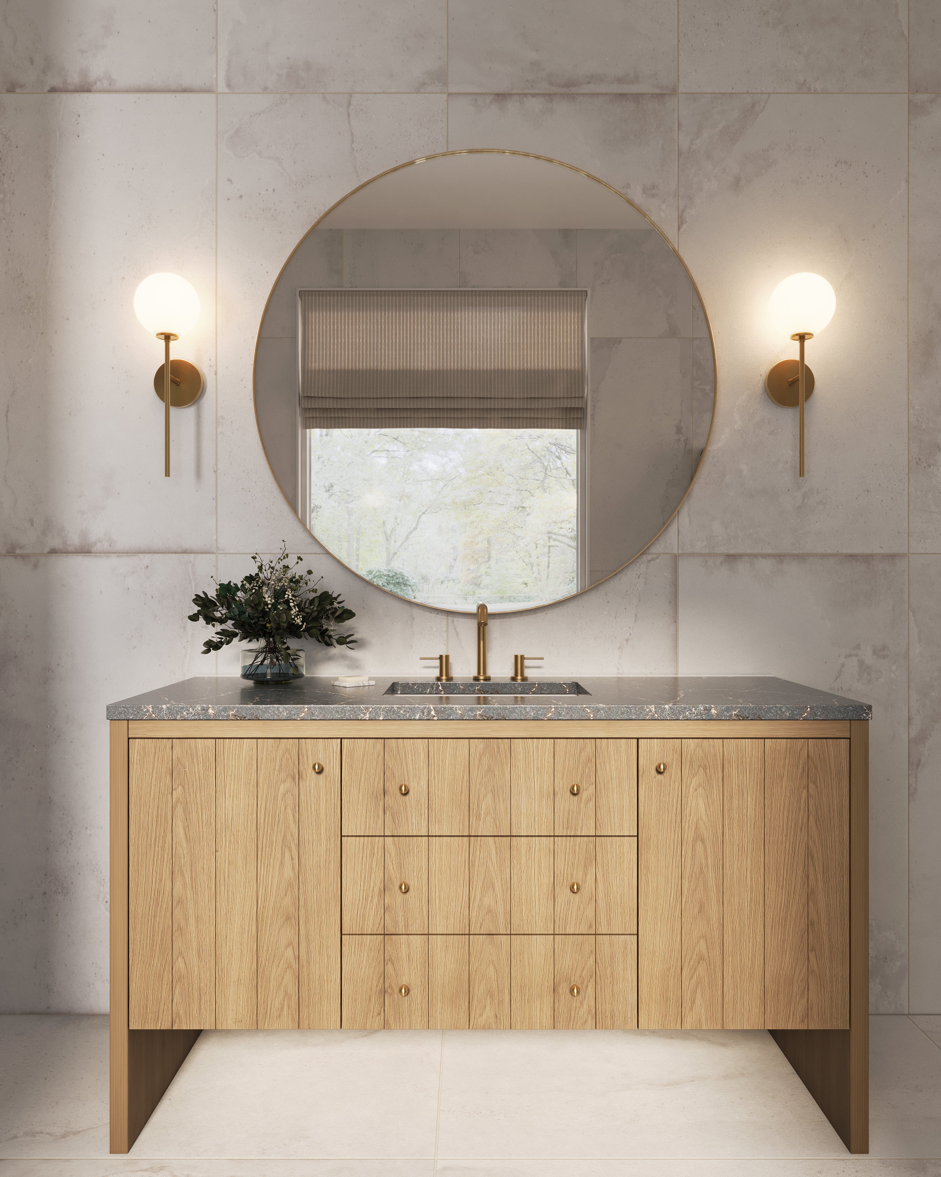 Hailey 20" 1 Light Wall/Vanity Light in Aged Gold/Opal Matte Glass