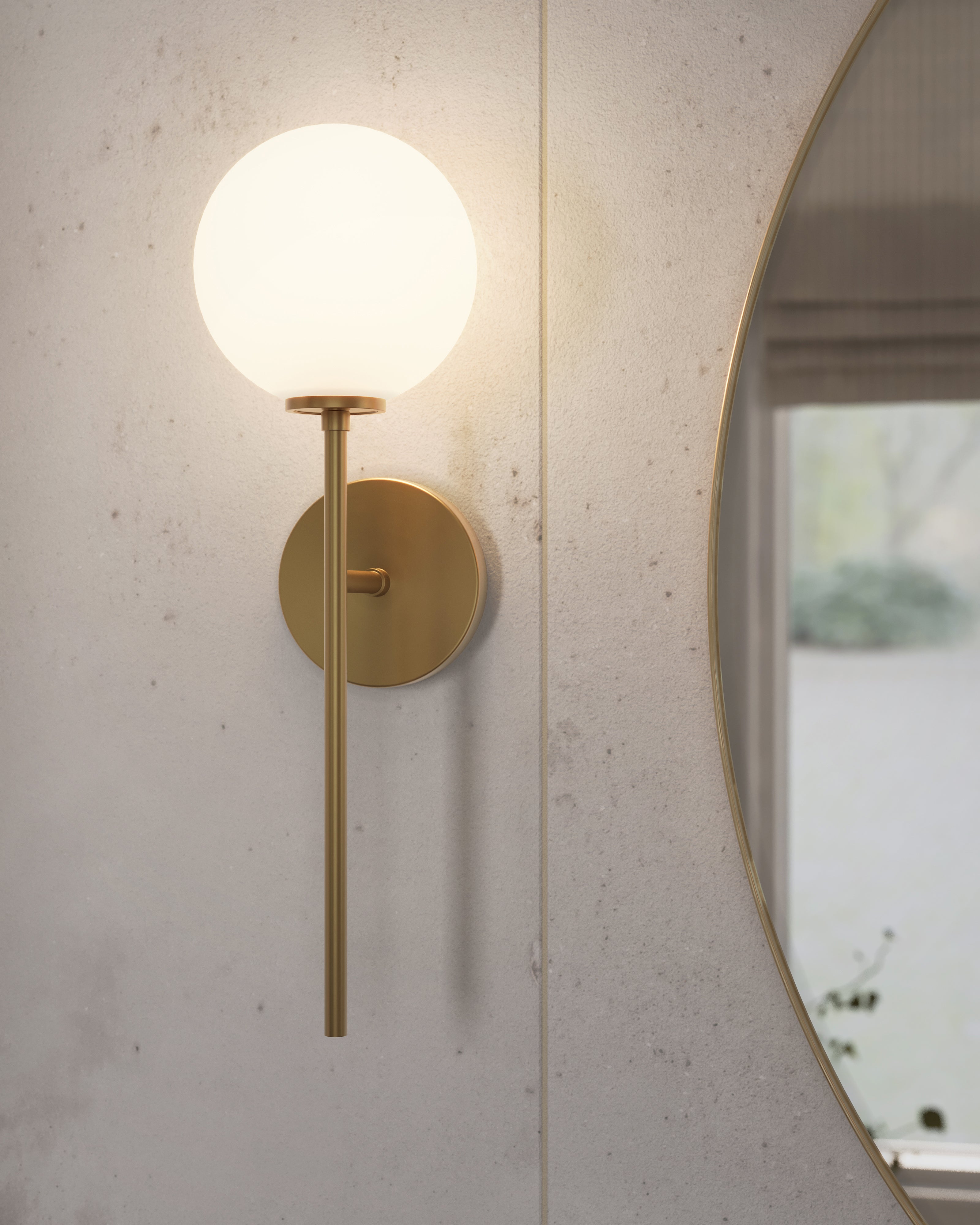 Hailey 20" 1 Light Wall/Vanity Light in Aged Gold/Opal Matte Glass