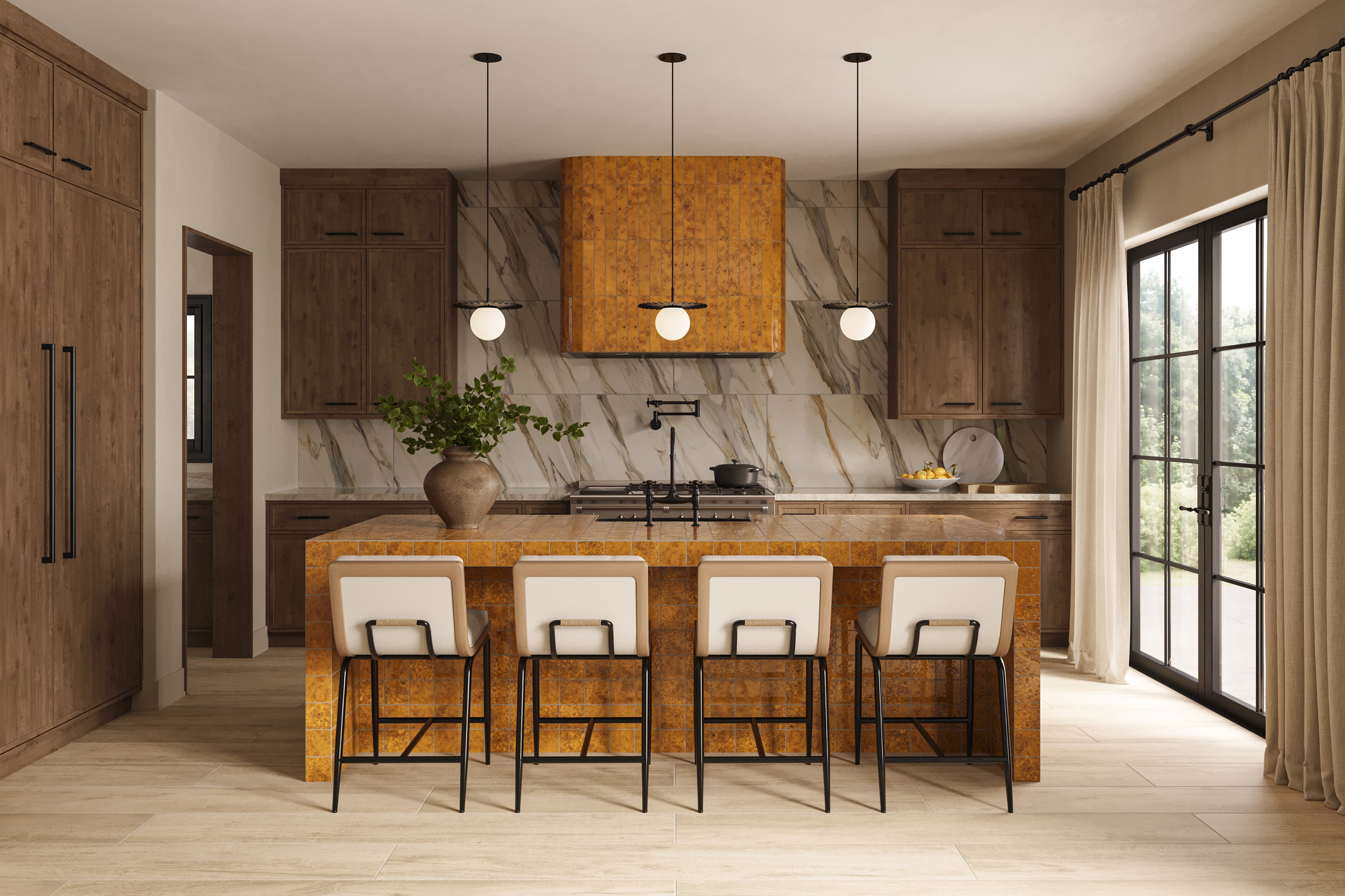 Aniston 24x48 Polished Porcelain Tile in Calacatta Cremo