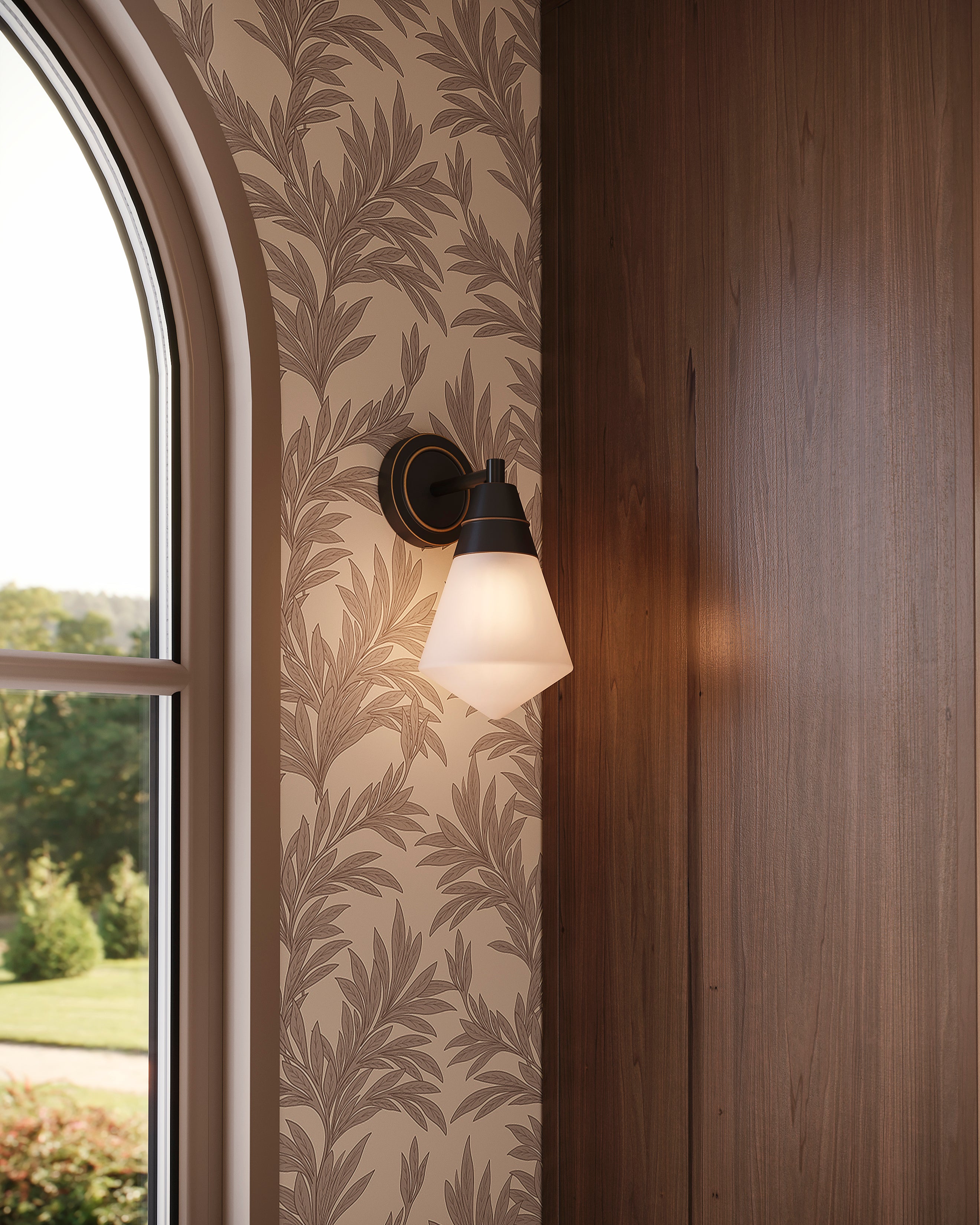 Irene 6" 1 Light Wall/Vanity Light in Urban Bronze/Opal Matte Glass