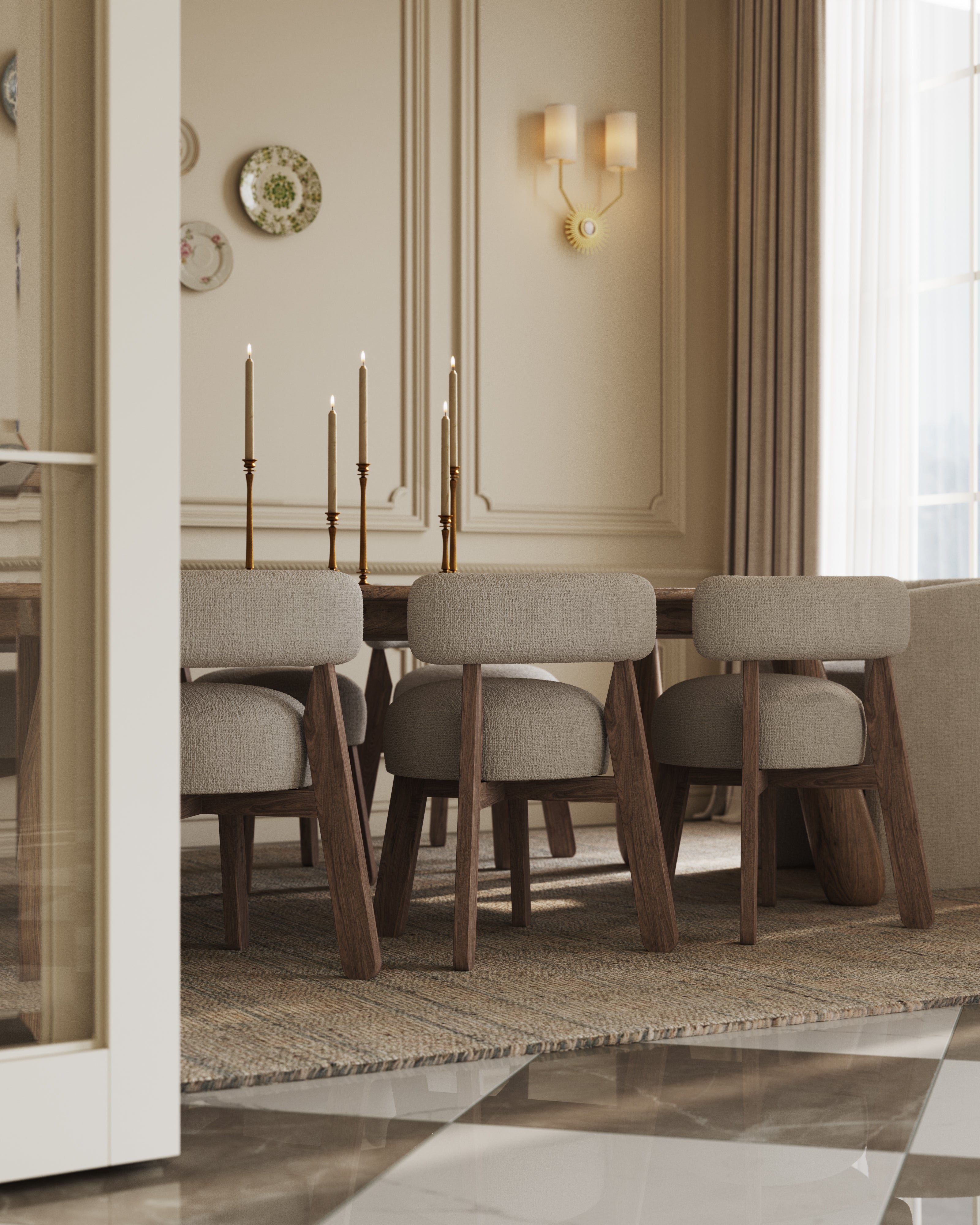 Yanna Dining Chair in Matte/Bone