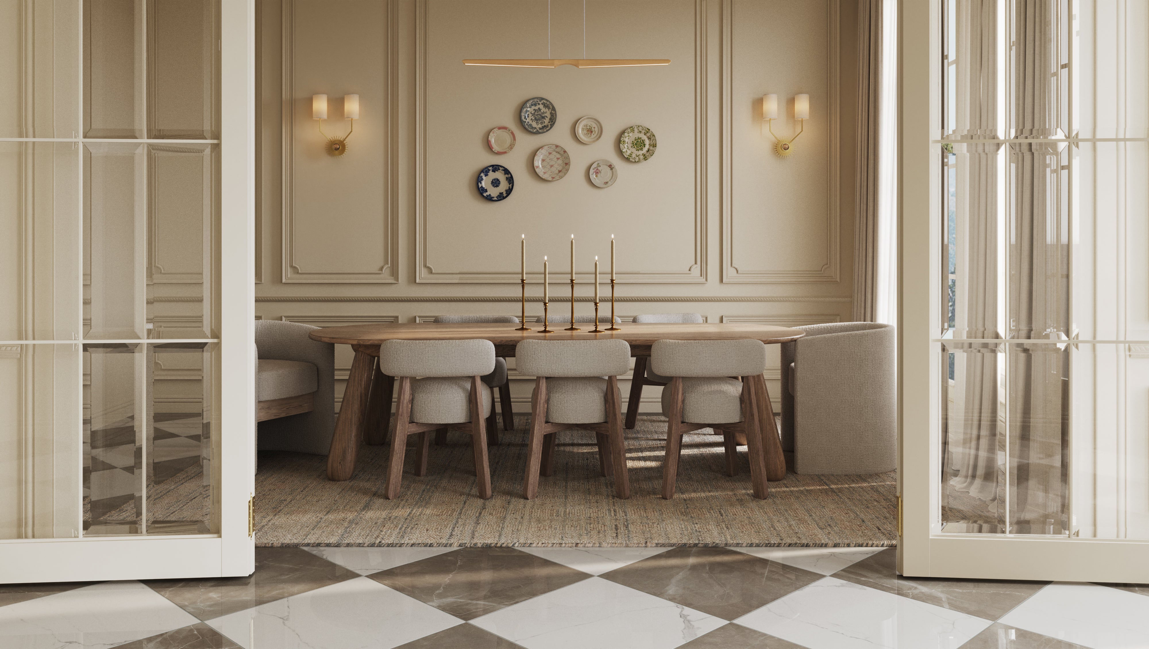 Davies Rug in Ocean / Natural